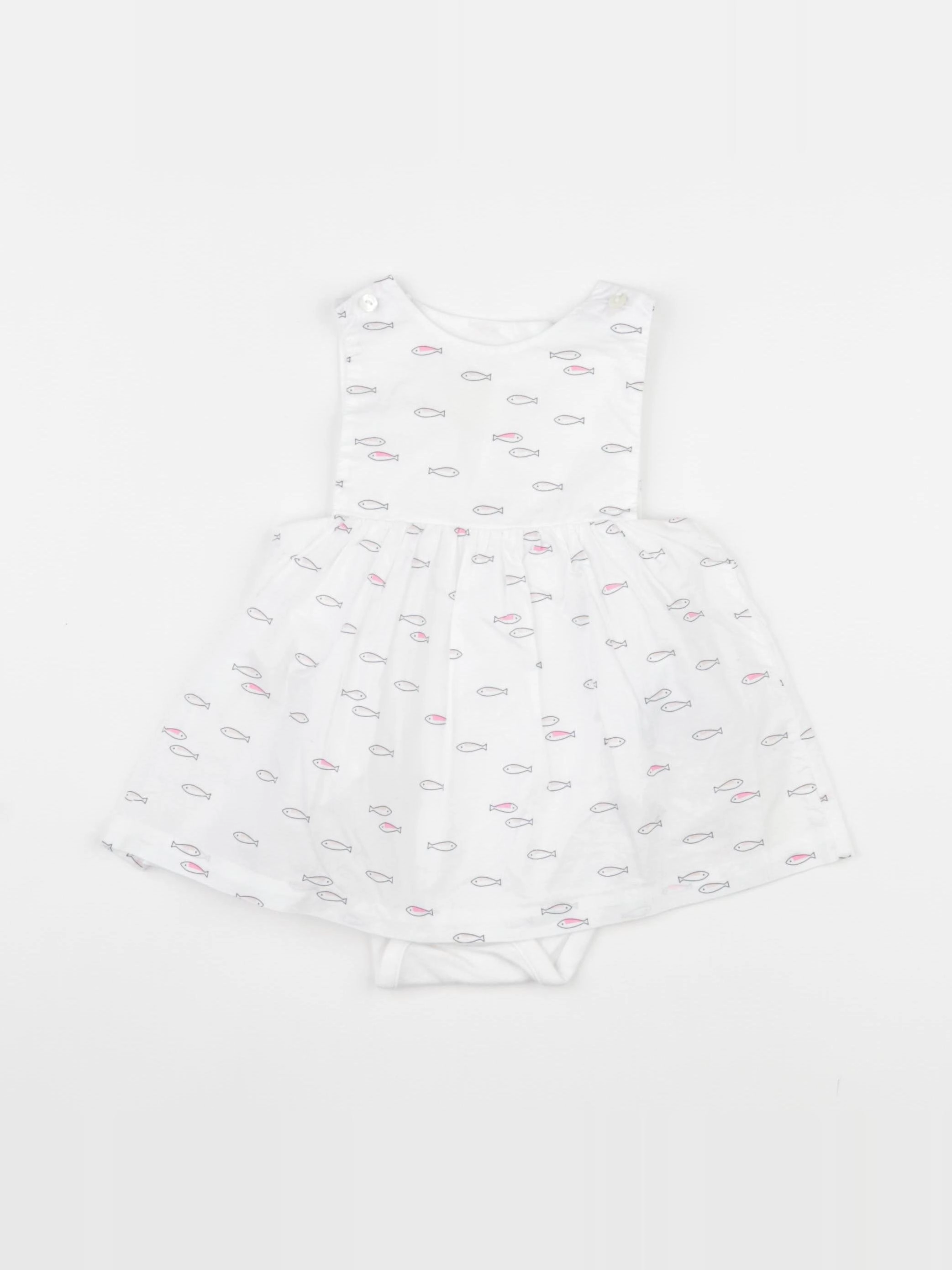 Jacadi - body robe blanc - 6 mois