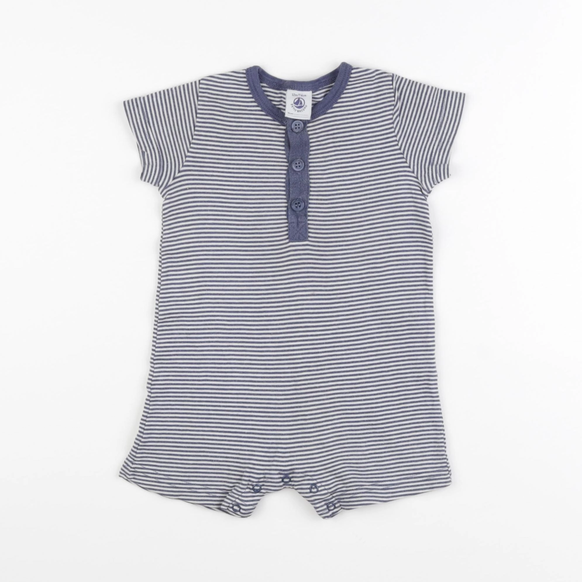 Petit Bateau - combinaison bleu - 12 mois