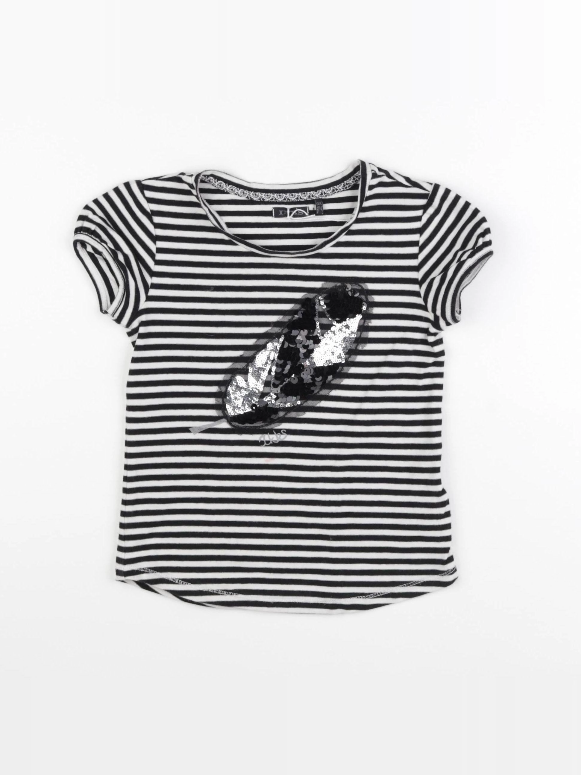 IKKS - tee-shirt blanc, noir - 6 ans