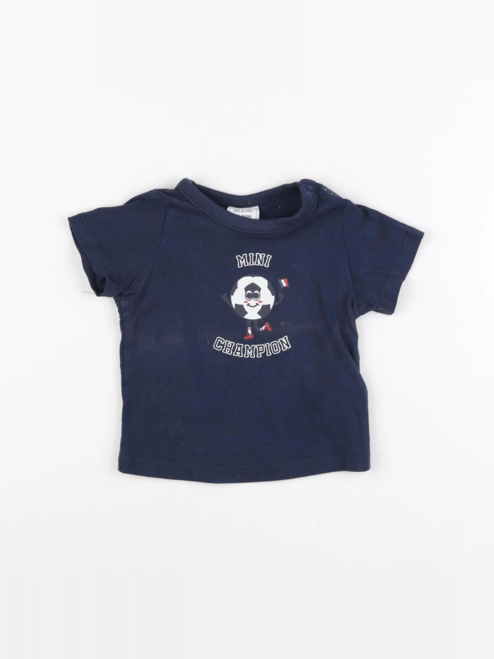 Tape à l'oeil - tee-shirt imprimé au dos bleu - 6 mois