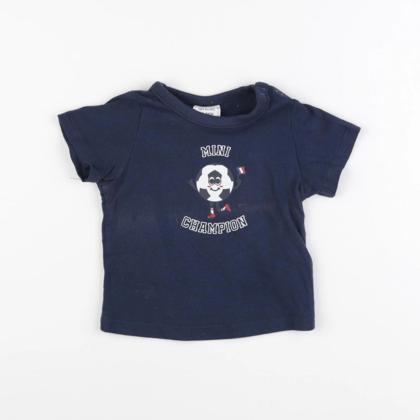 Tape à l'oeil - tee-shirt imprimé au dos bleu - 6 mois