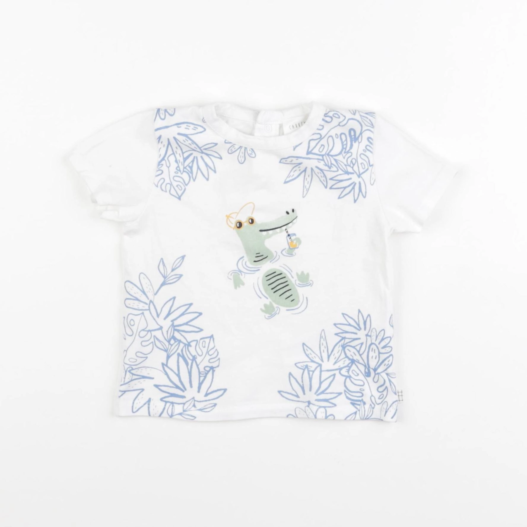 Carrément Beau - tee-shirt imprimé au dos bleu - 6 mois