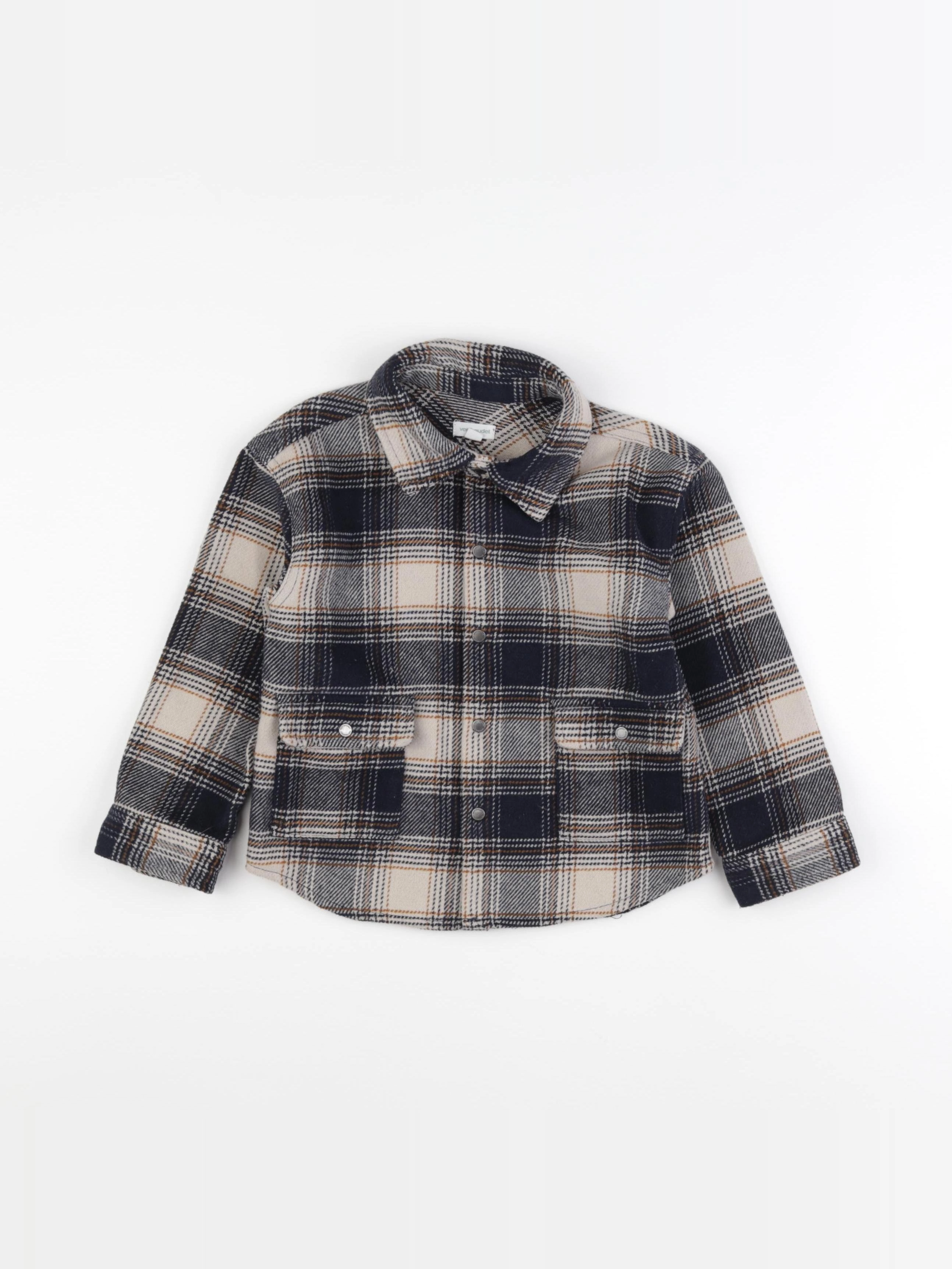 Vertbaudet - sur-chemise marron, bleu - 36 mois