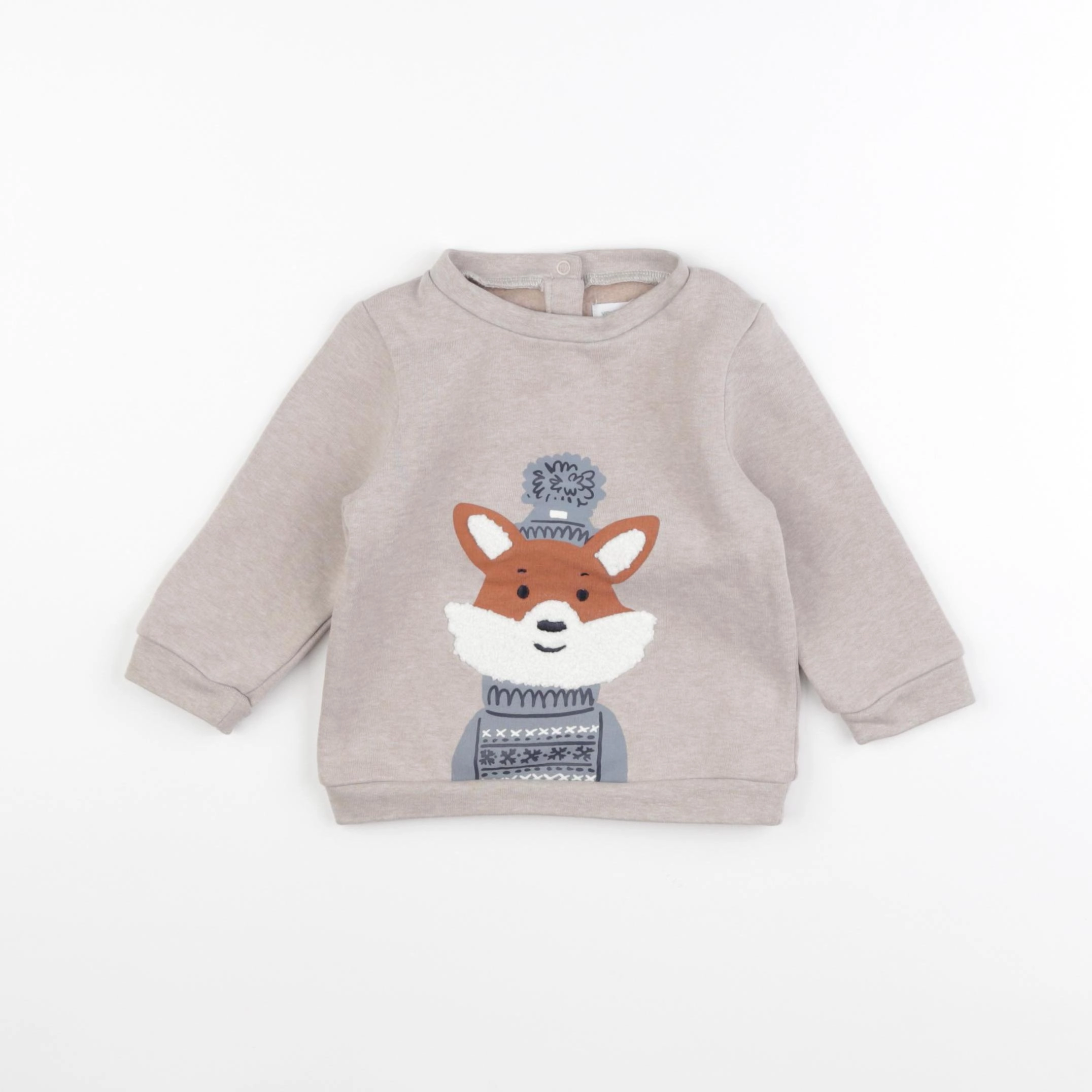 Vertbaudet - sweat marron - 9 mois