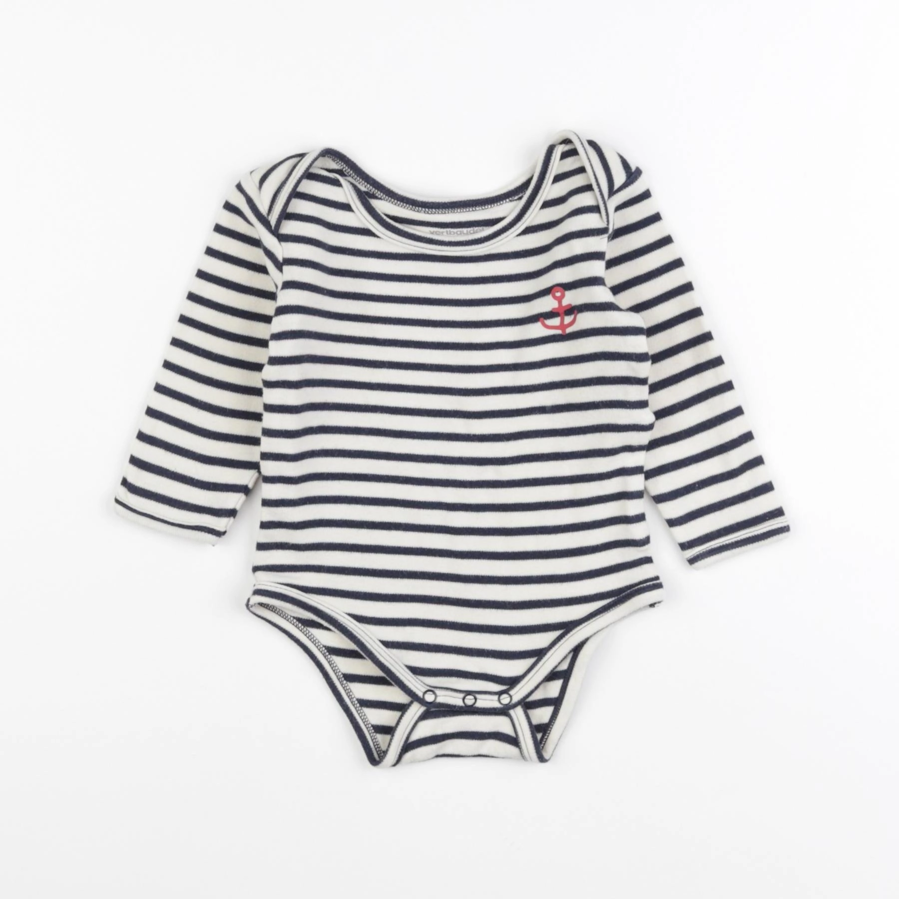Vertbaudet - body bleu, beige - 9 mois