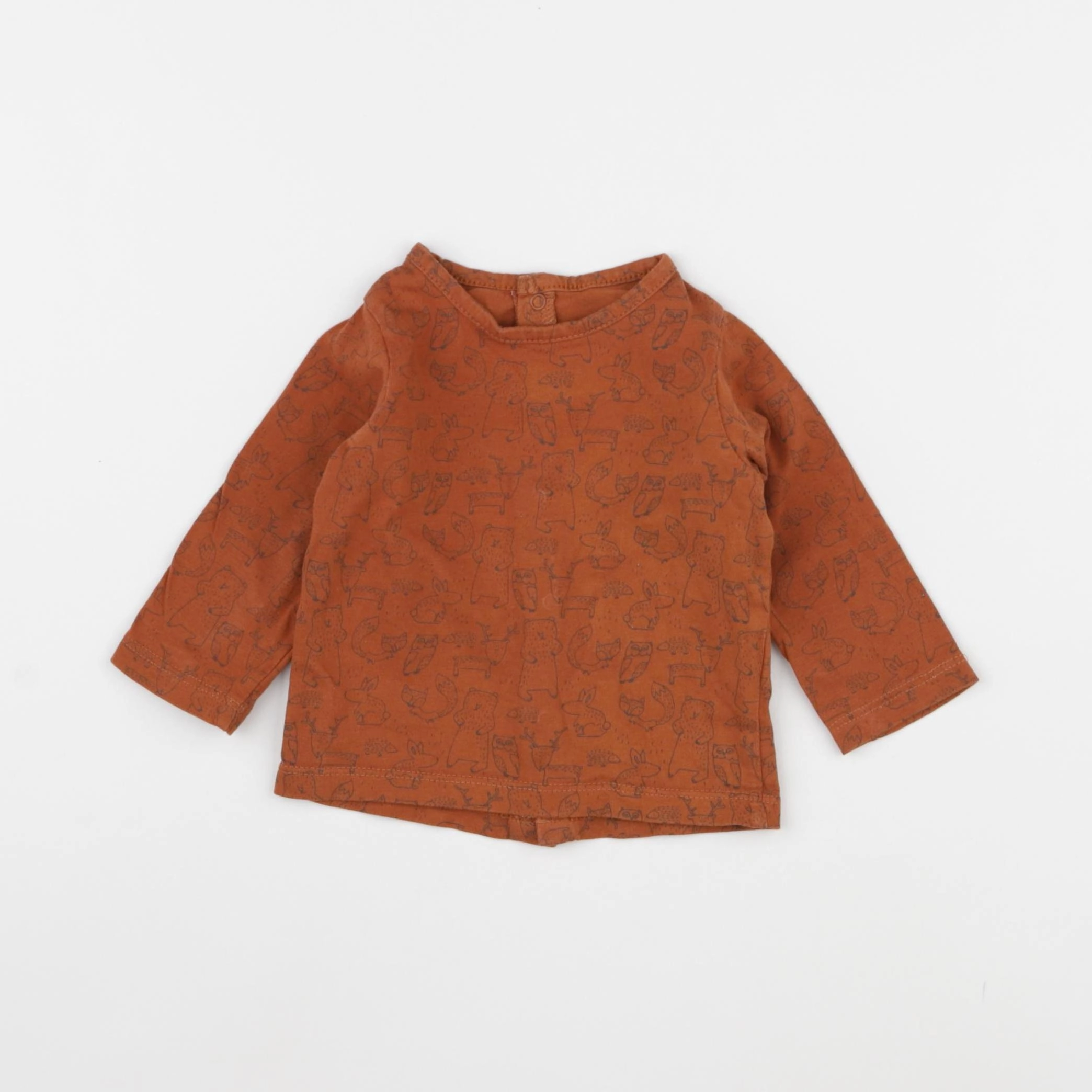 Vertbaudet - tee-shirt marron - 6 mois
