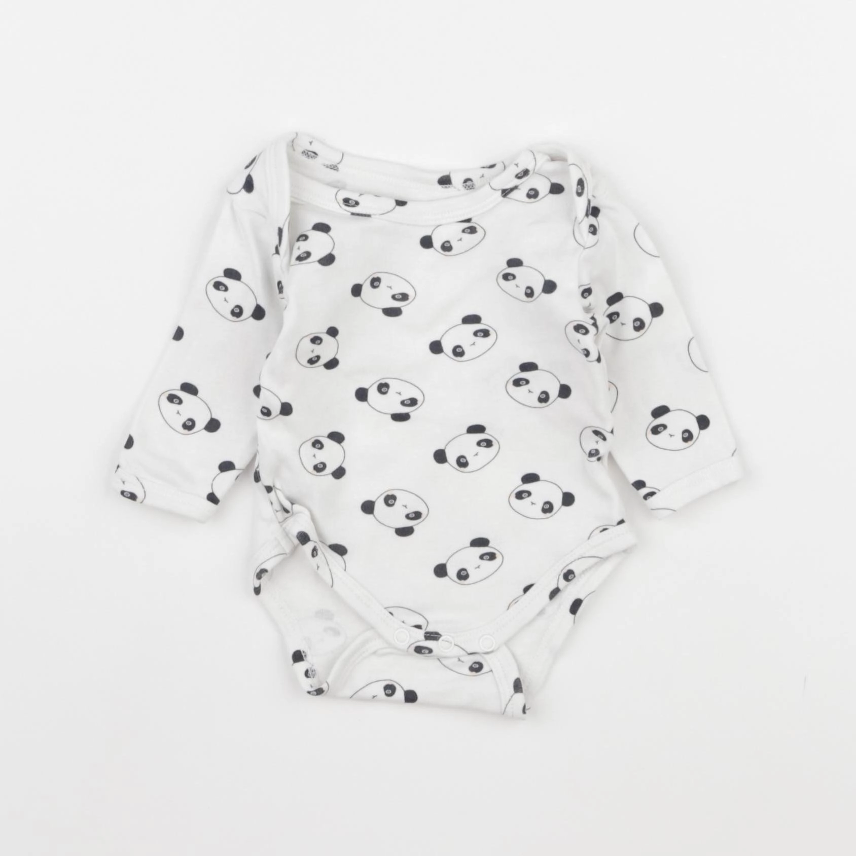 Vertbaudet - body blanc, noir - 1 mois