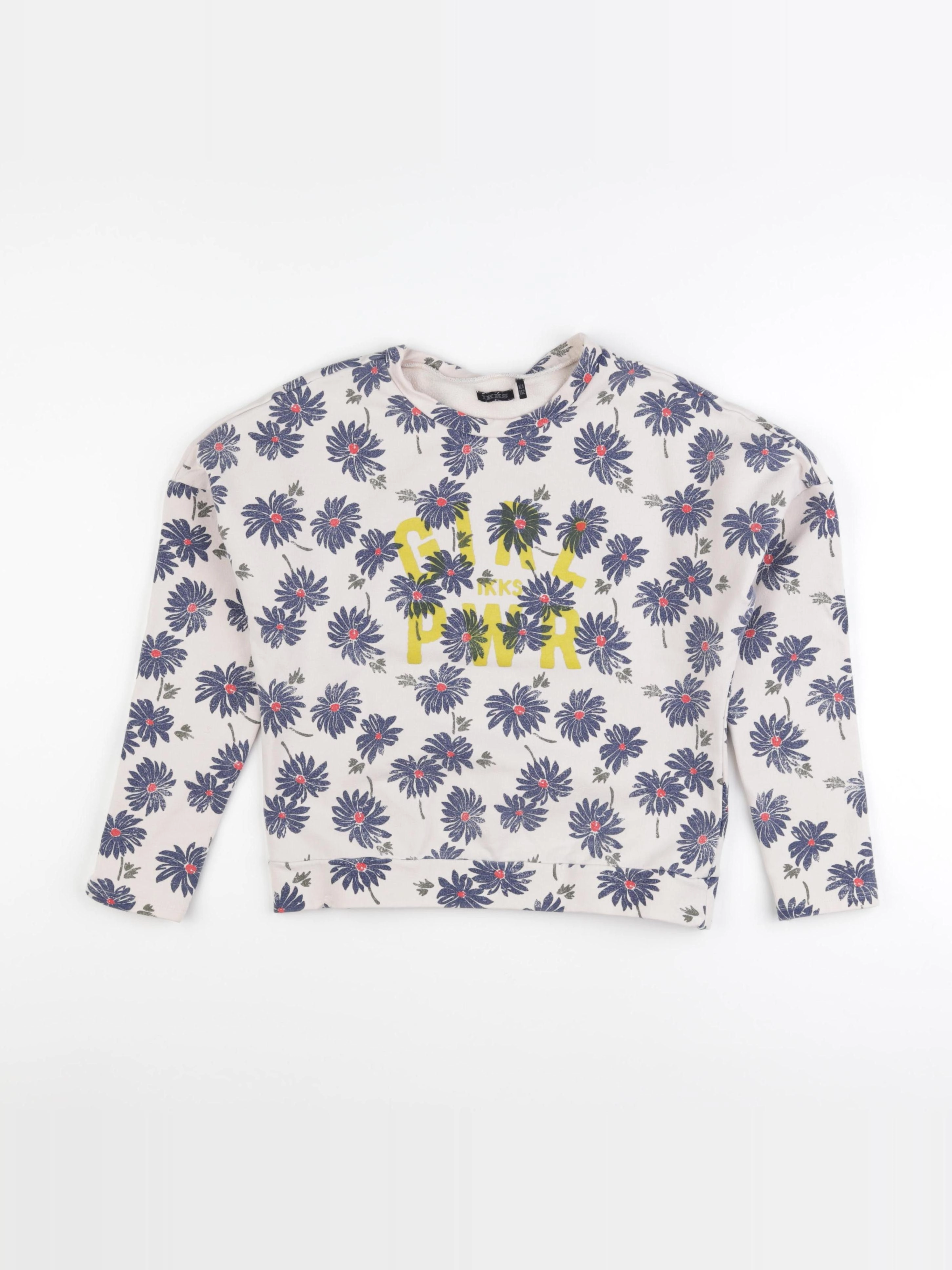 IKKS - sweat beige, bleu - 12 ans
