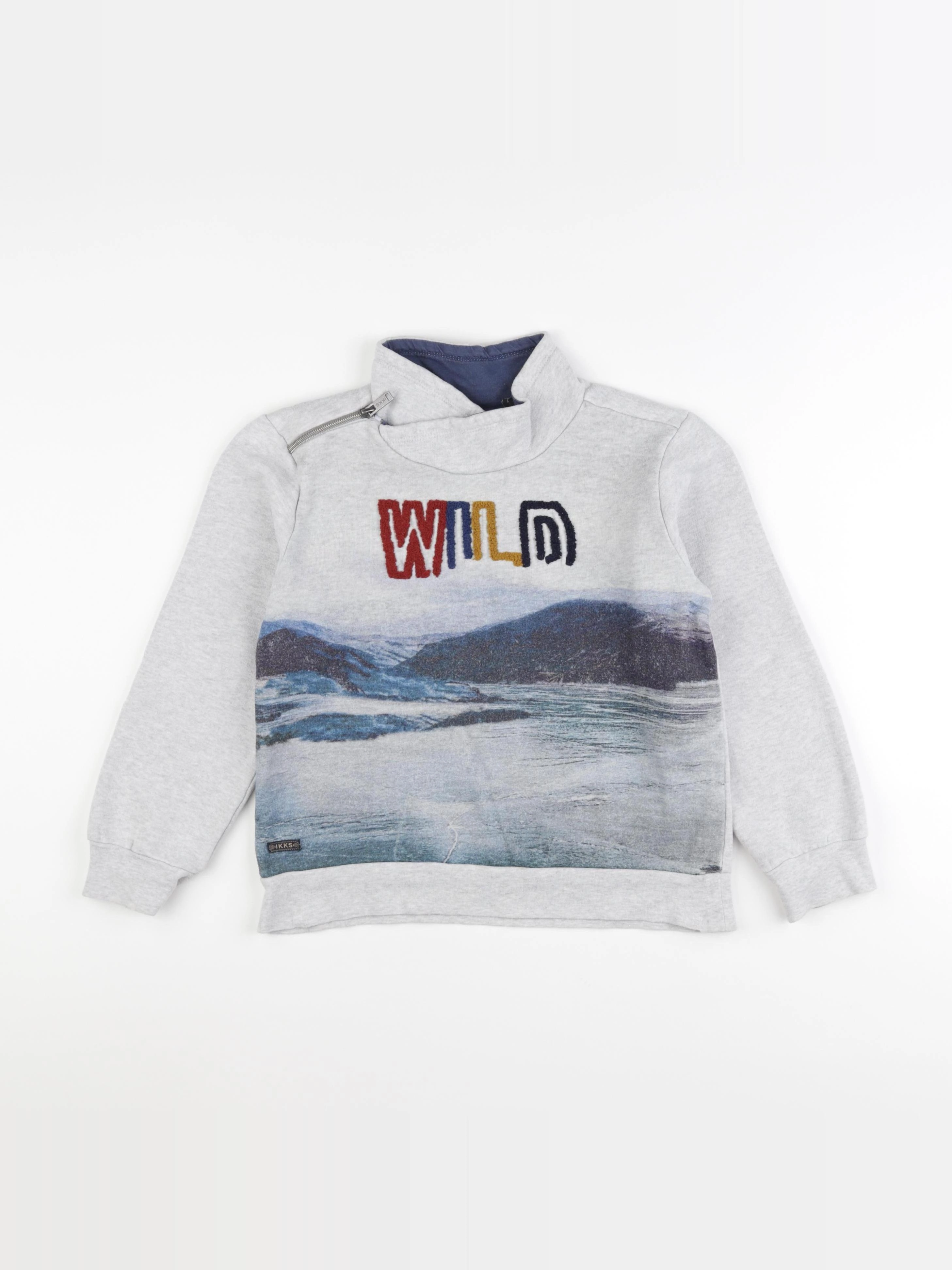 IKKS - sweat gris - 8 ans