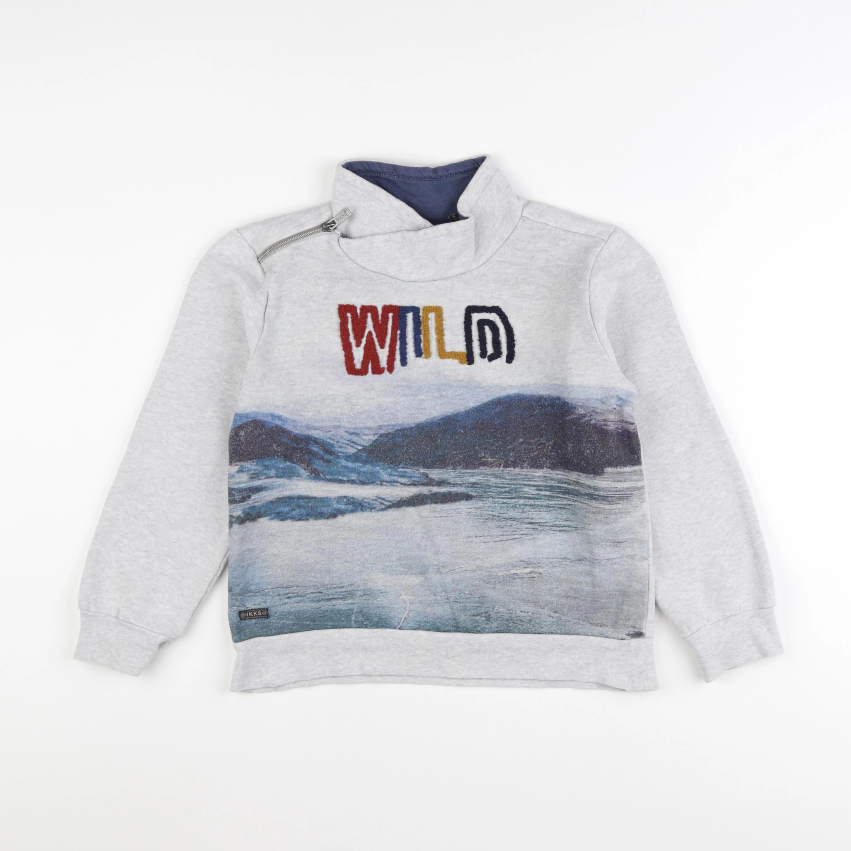 IKKS - sweat gris - 8 ans