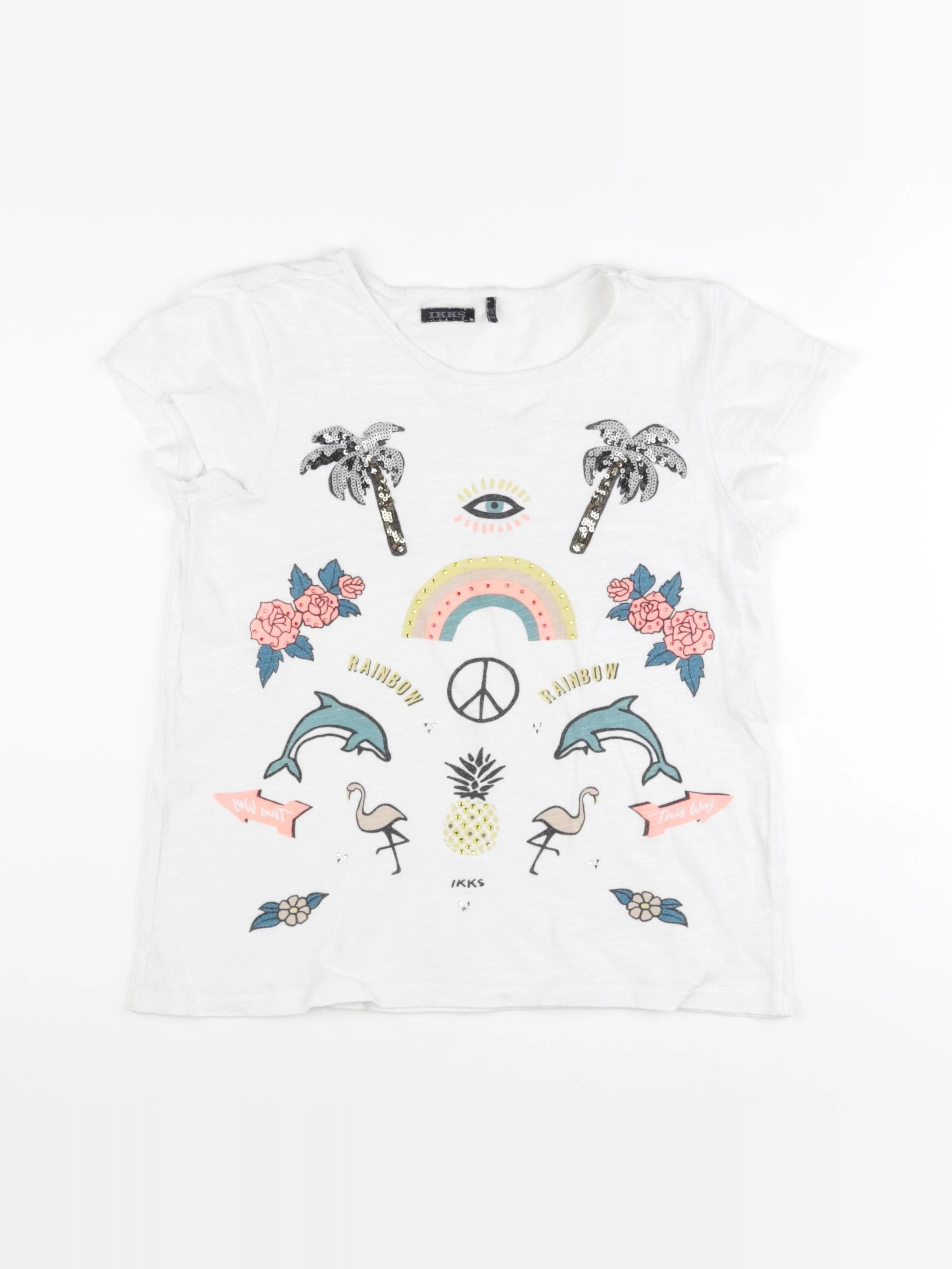 IKKS - tee-shirt blanc - 10 ans