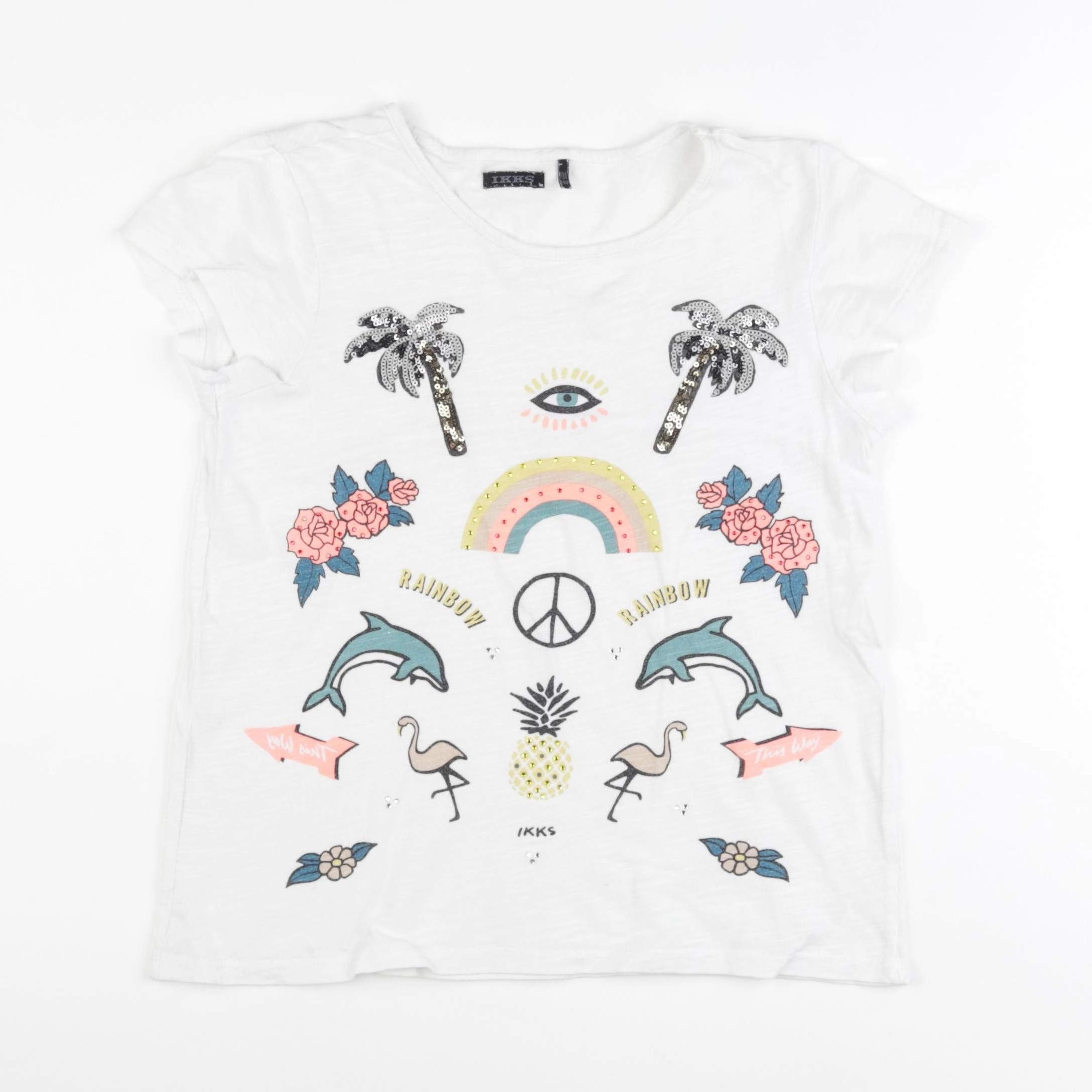 IKKS - tee-shirt blanc - 10 ans