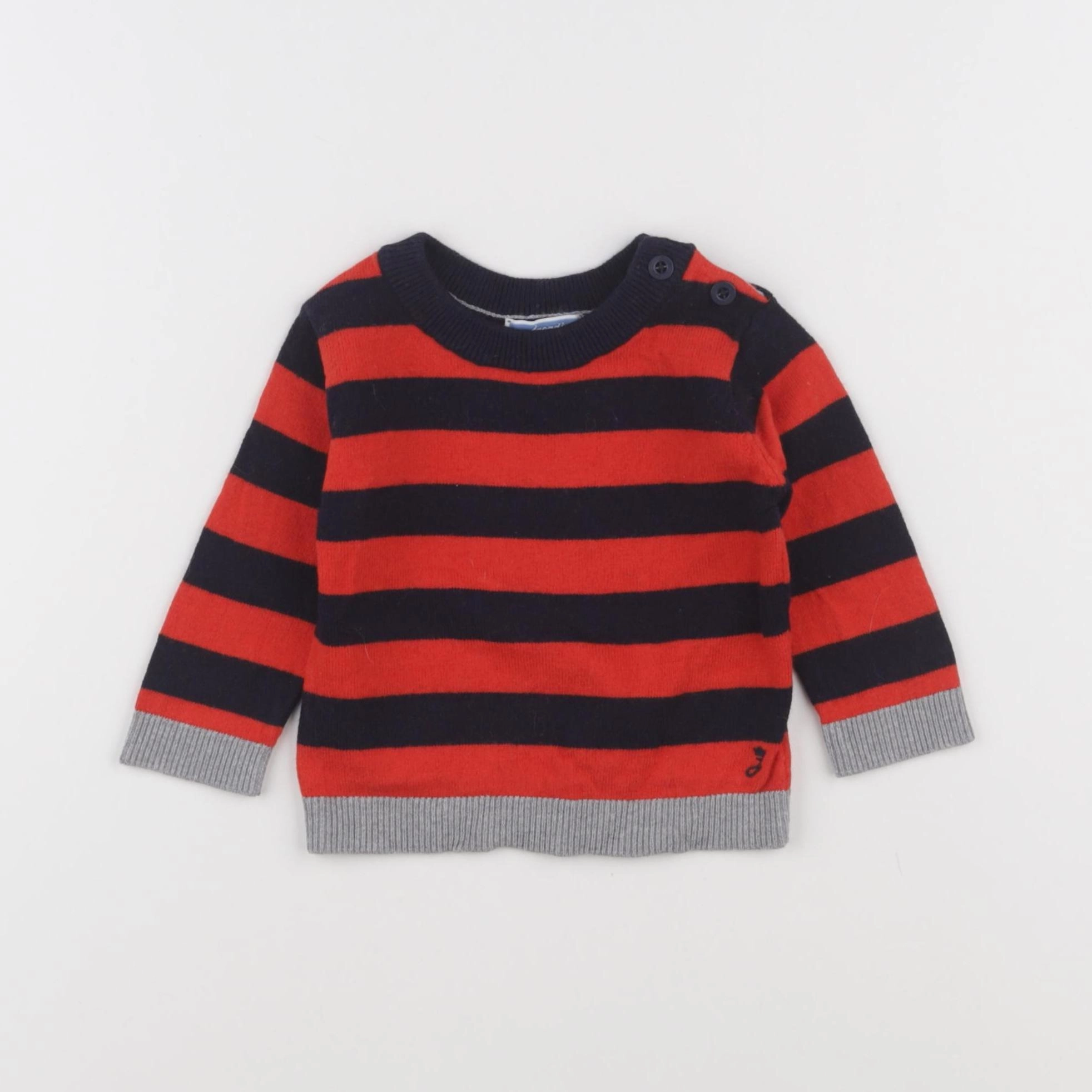 Jacadi - pull rouge - 6 mois