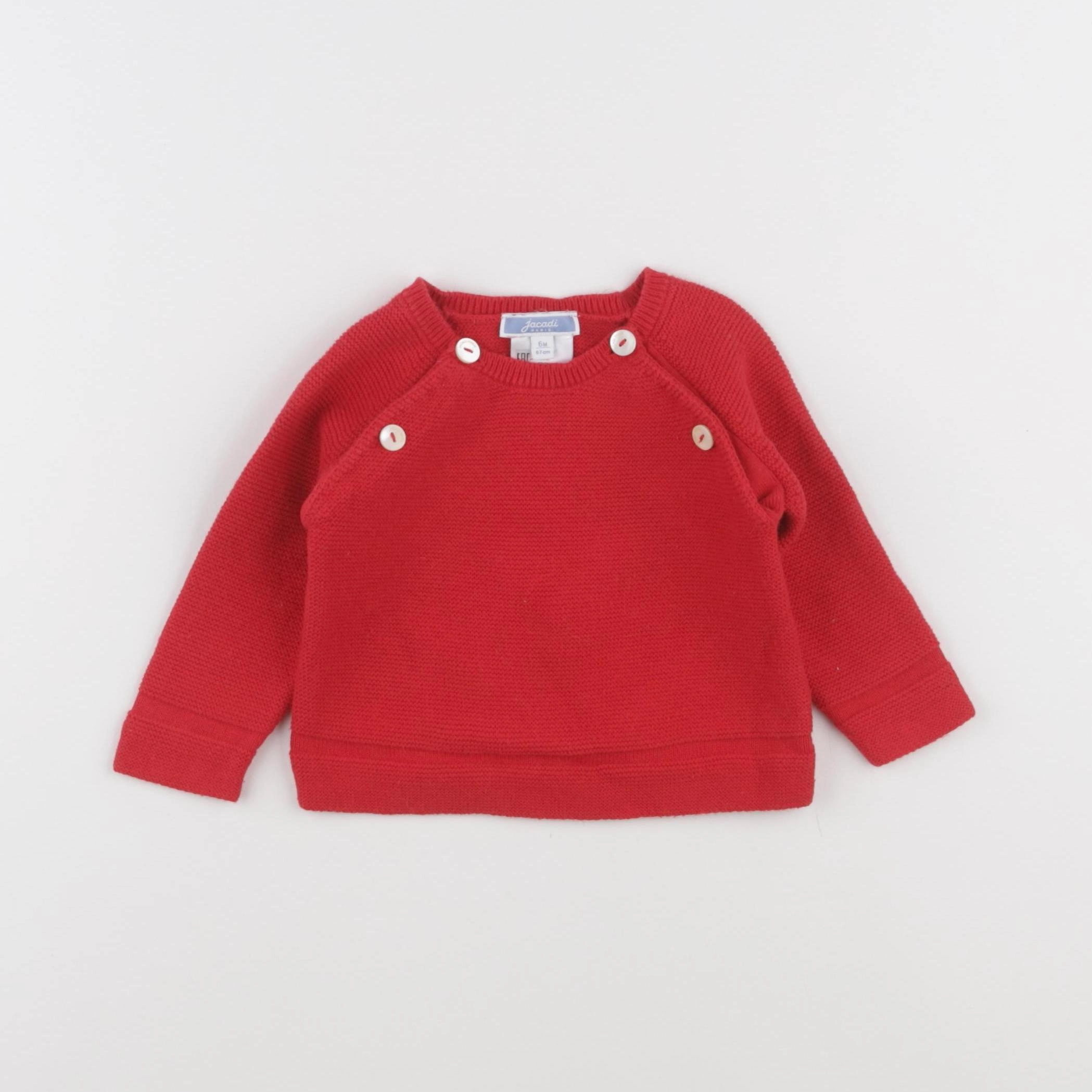 Jacadi - pull rouge - 6 mois