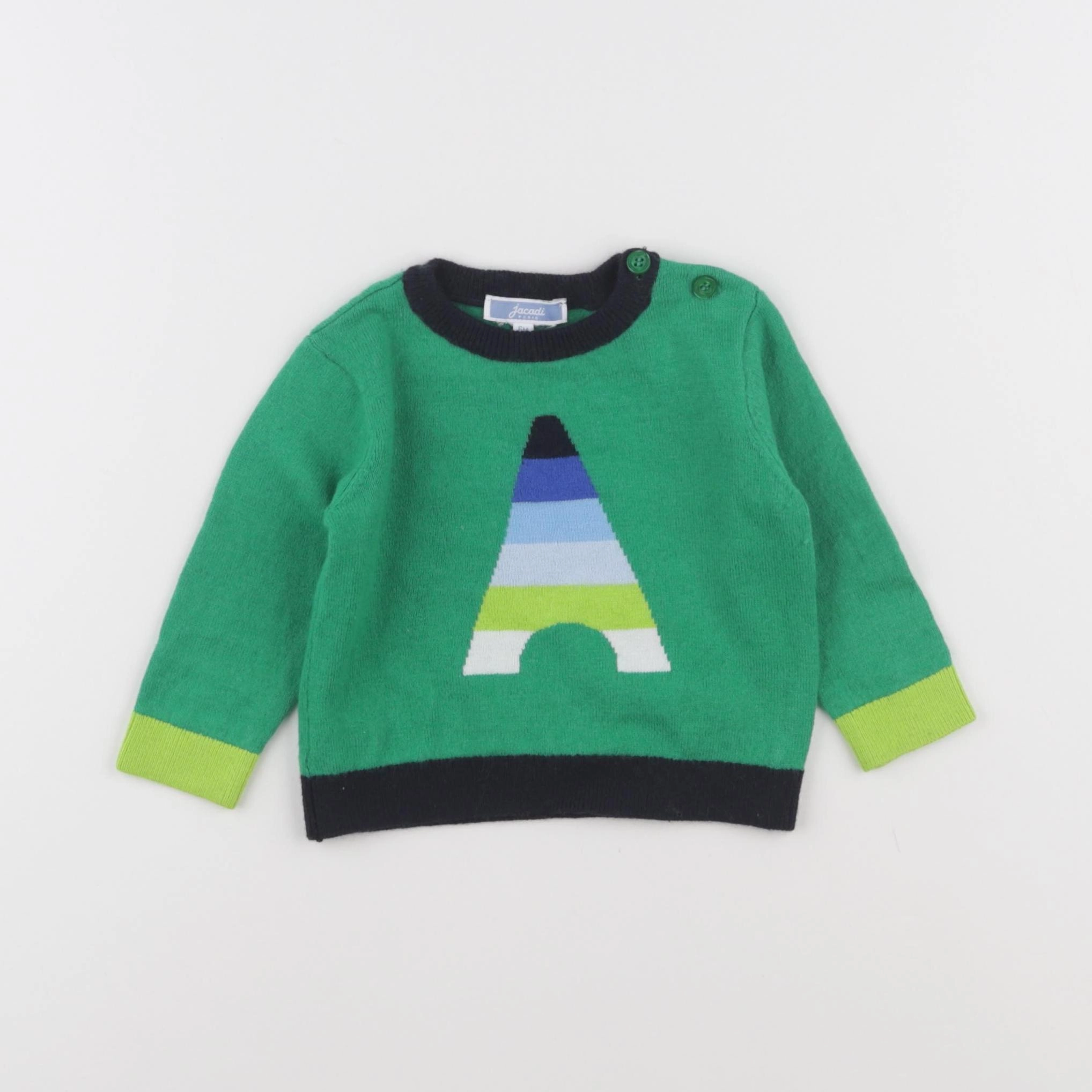 Jacadi - pull vert - 6 mois