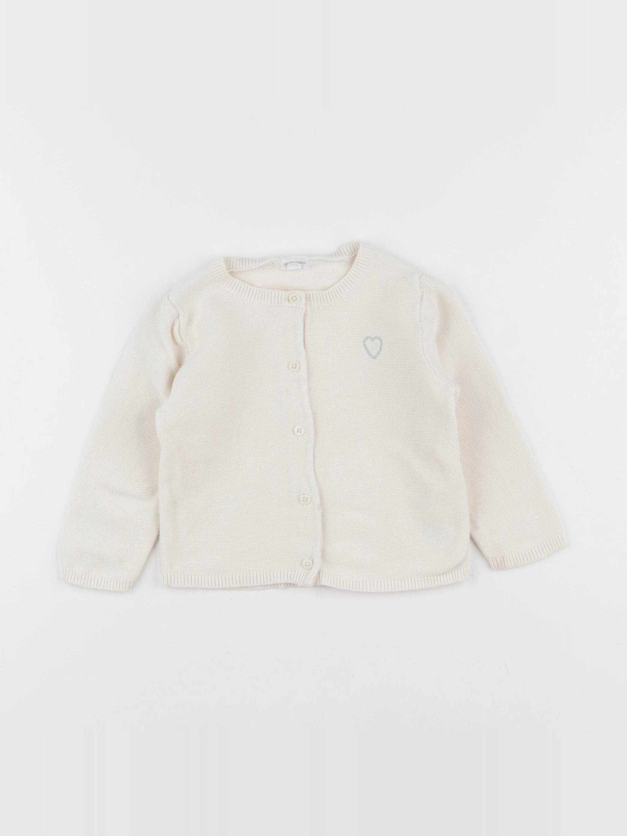 Vertbaudet - gilet beige - 12 mois