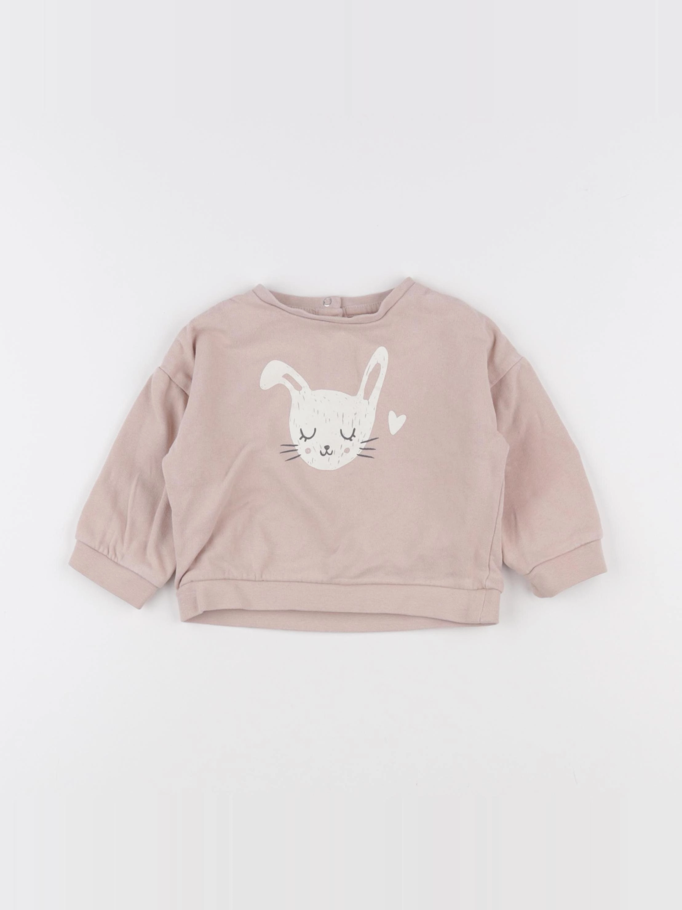 Vertbaudet - sweat rose - 12 mois