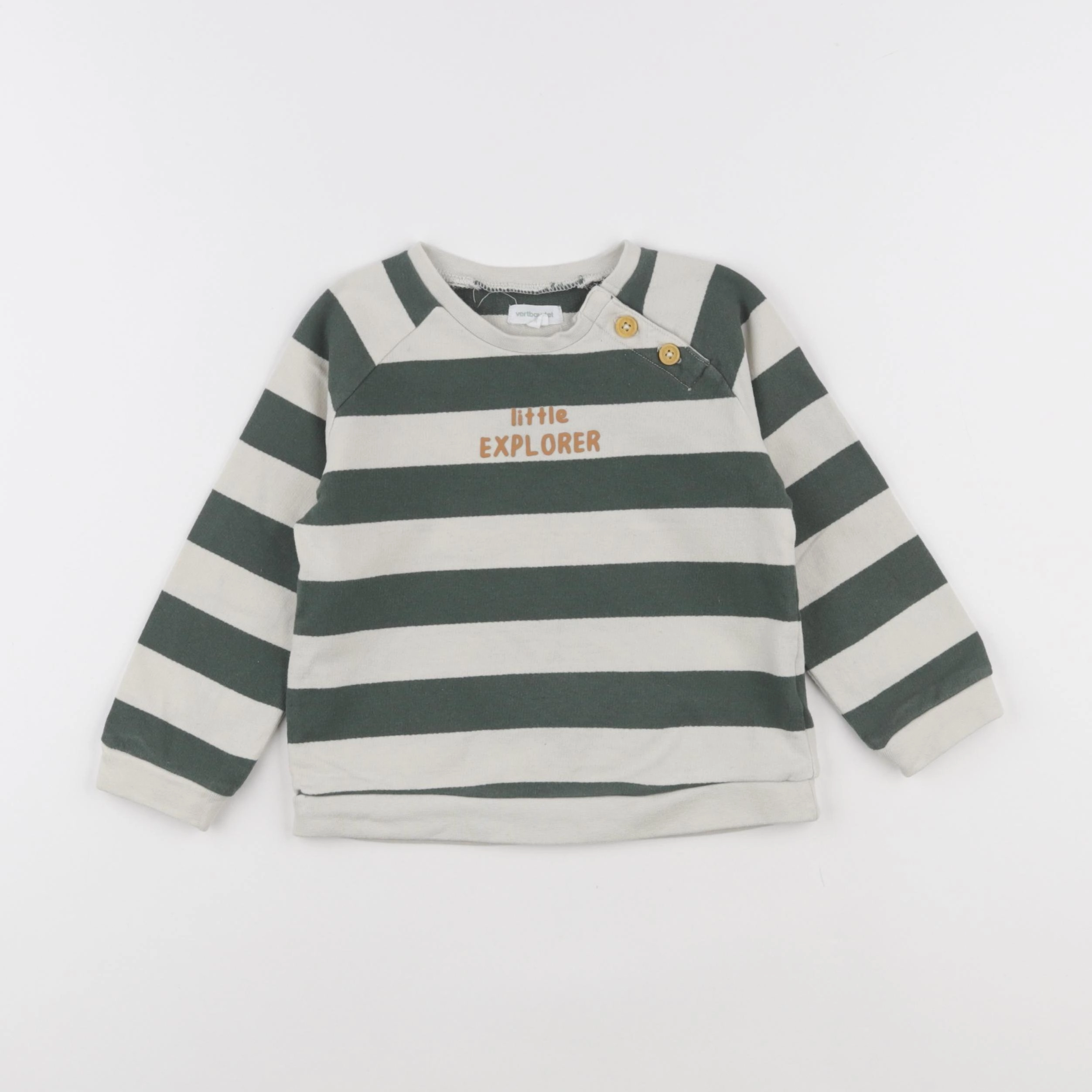 Vertbaudet - sweat vert - 36 mois