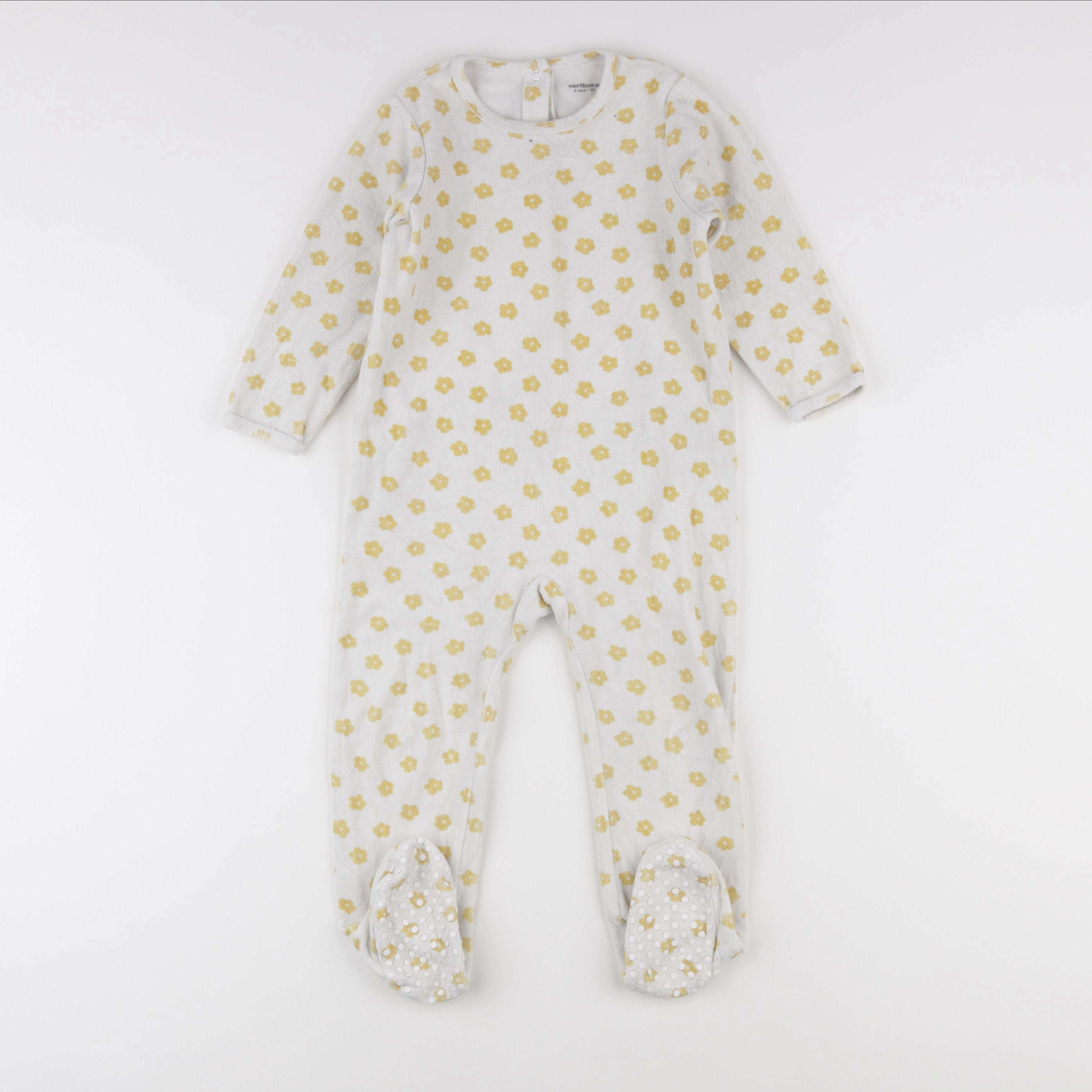 Vertbaudet - pyjama velours jaune - 3 ans
