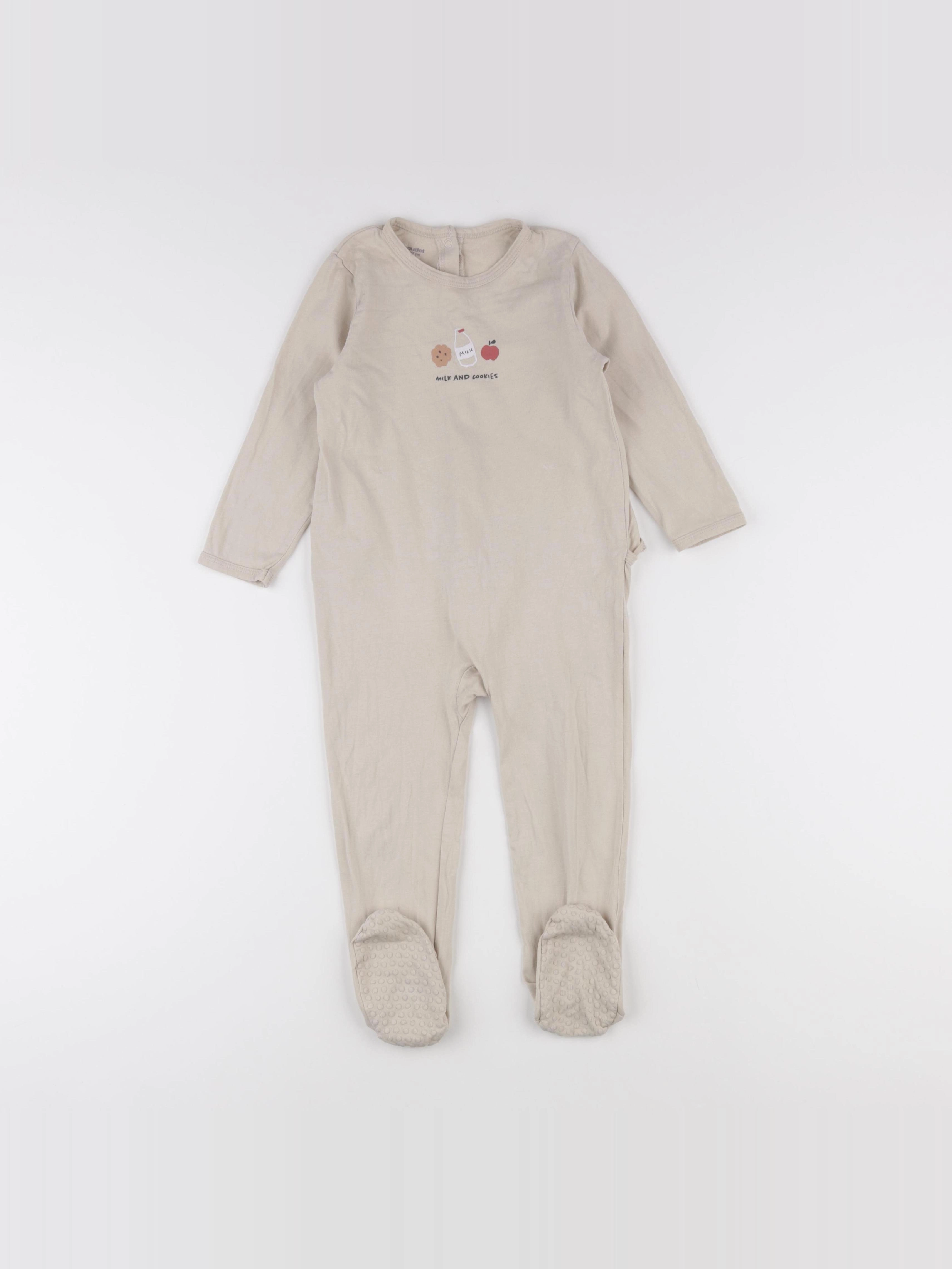 Vertbaudet - pyjama coton beige - 36 mois