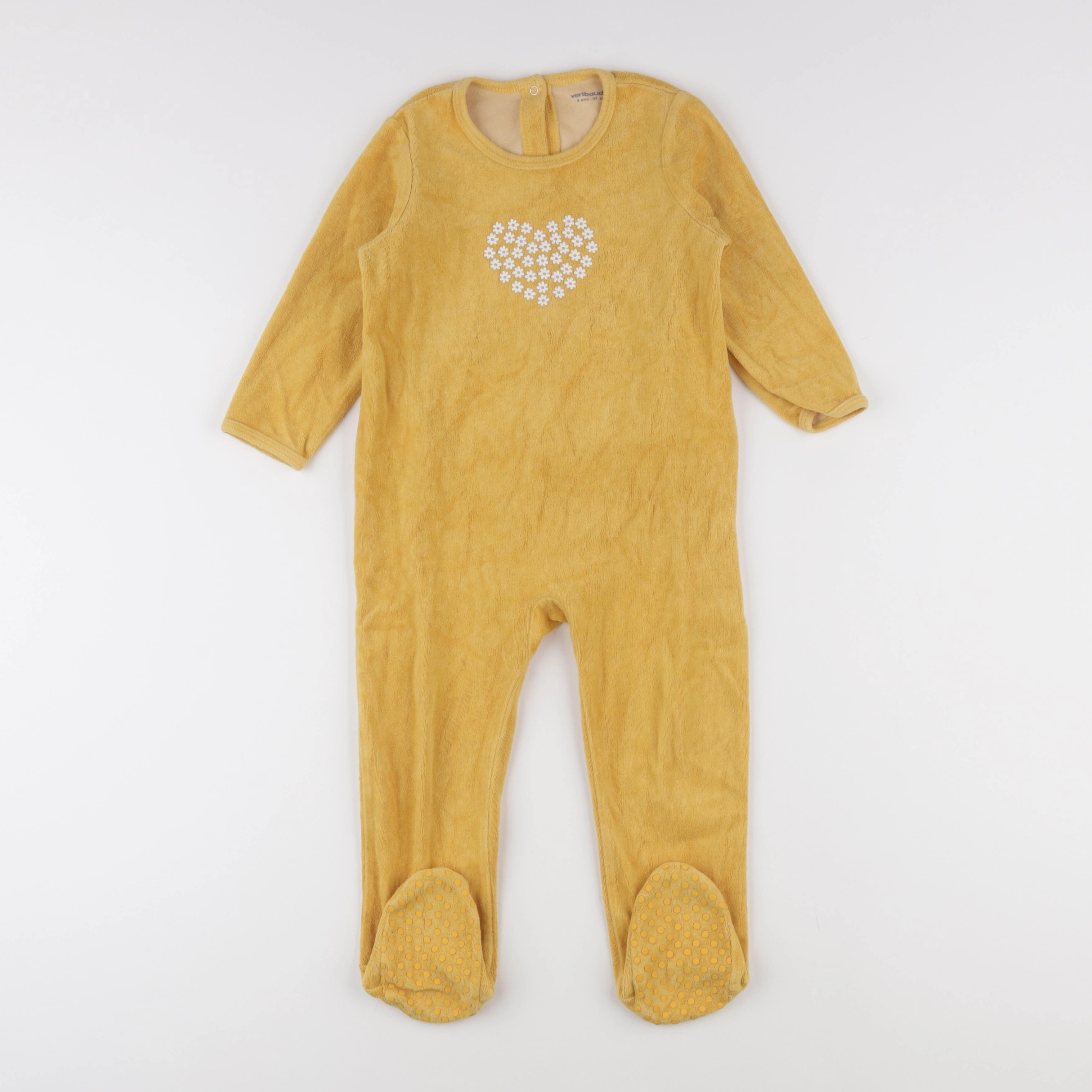 Vertbaudet - pyjama velours jaune - 3 ans