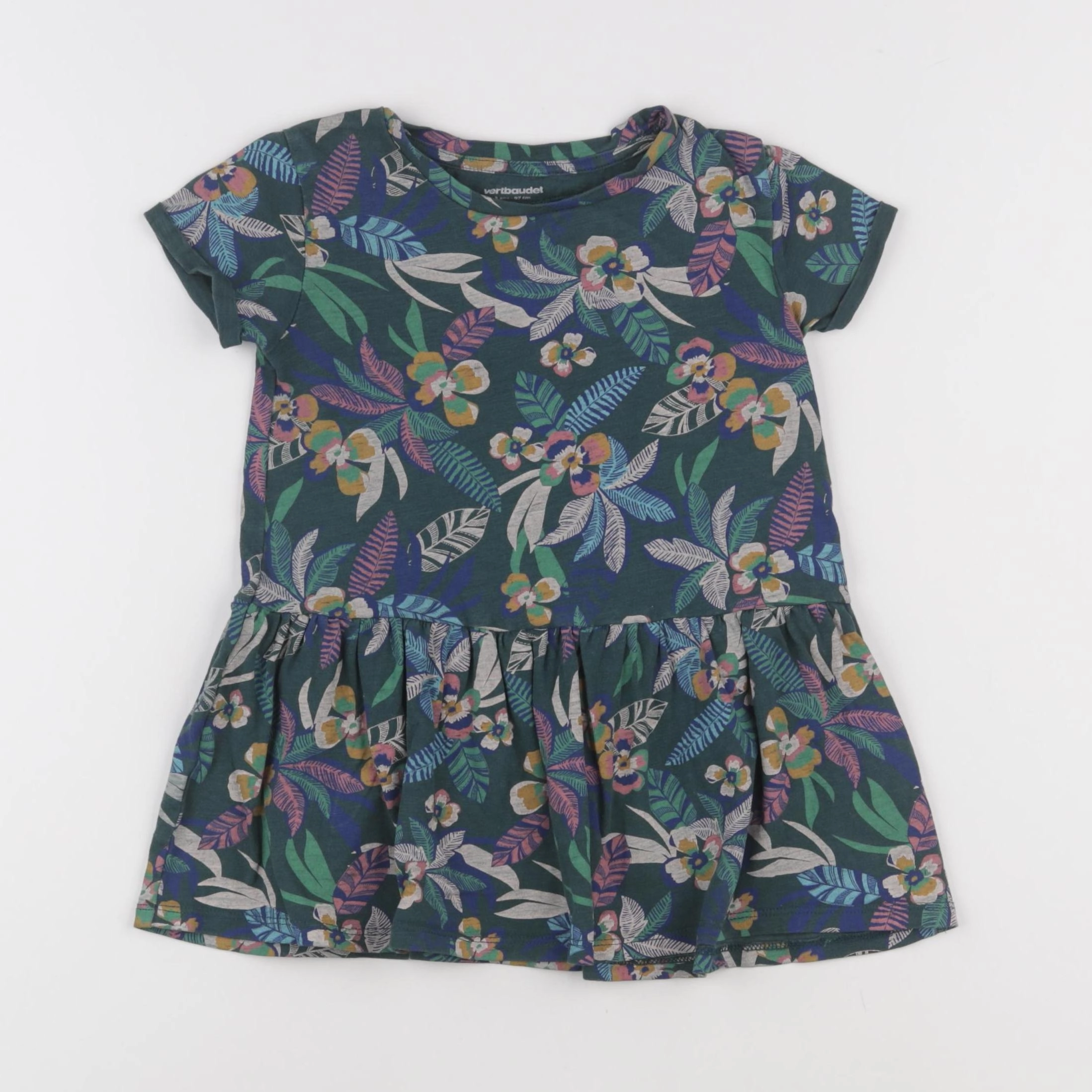 Vertbaudet - robe vert - 3 ans