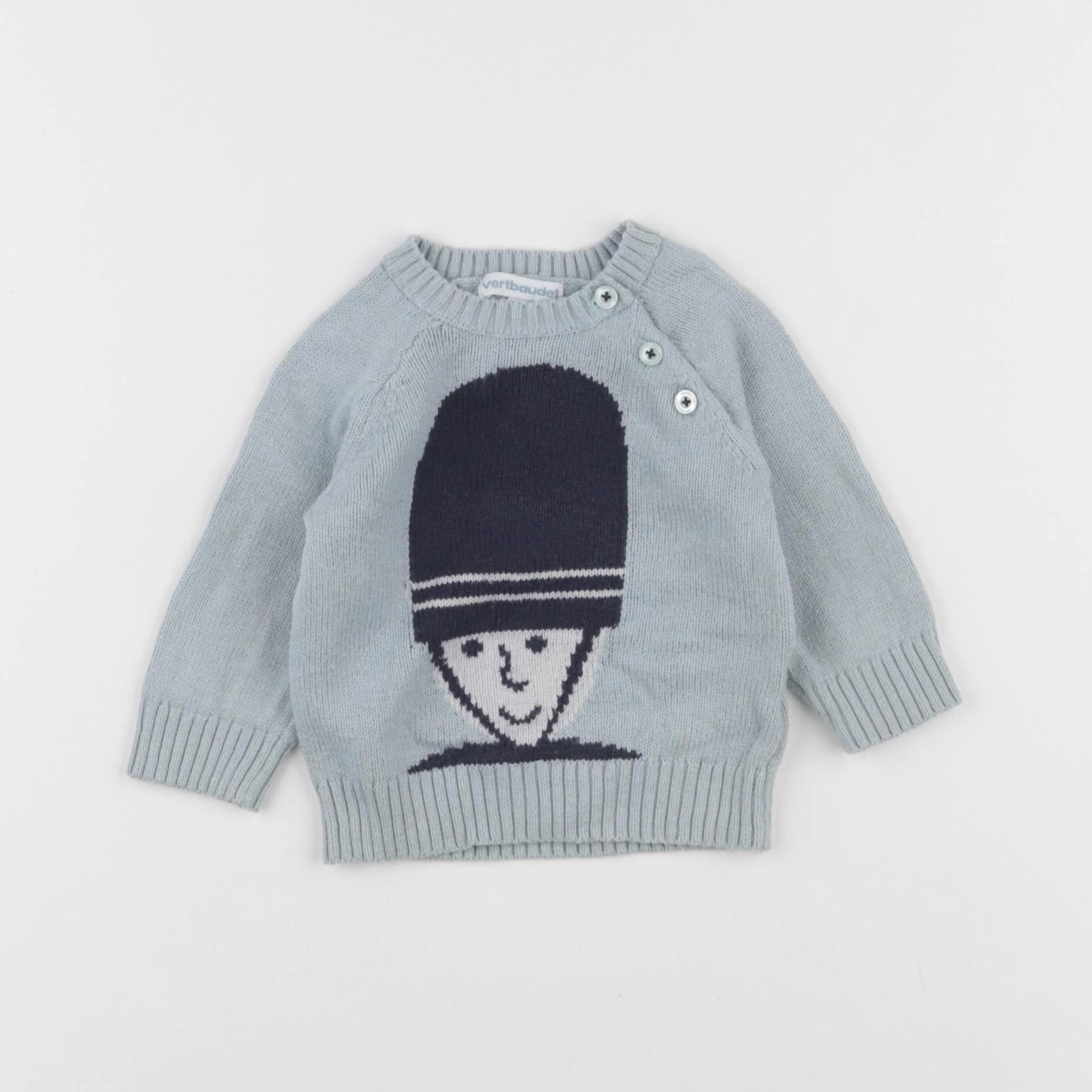 Vertbaudet - pull bleu - 3 mois