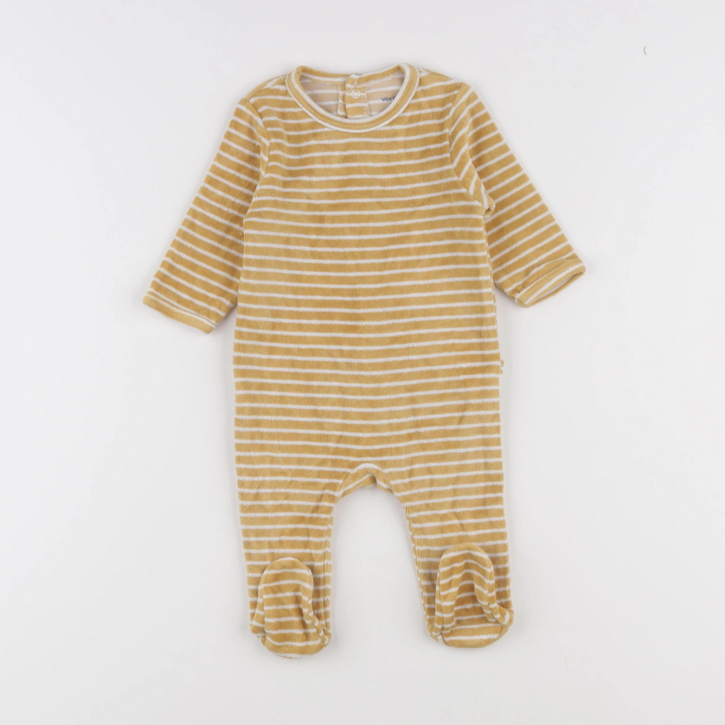 Vertbaudet - pyjama velours jaune - 3 mois
