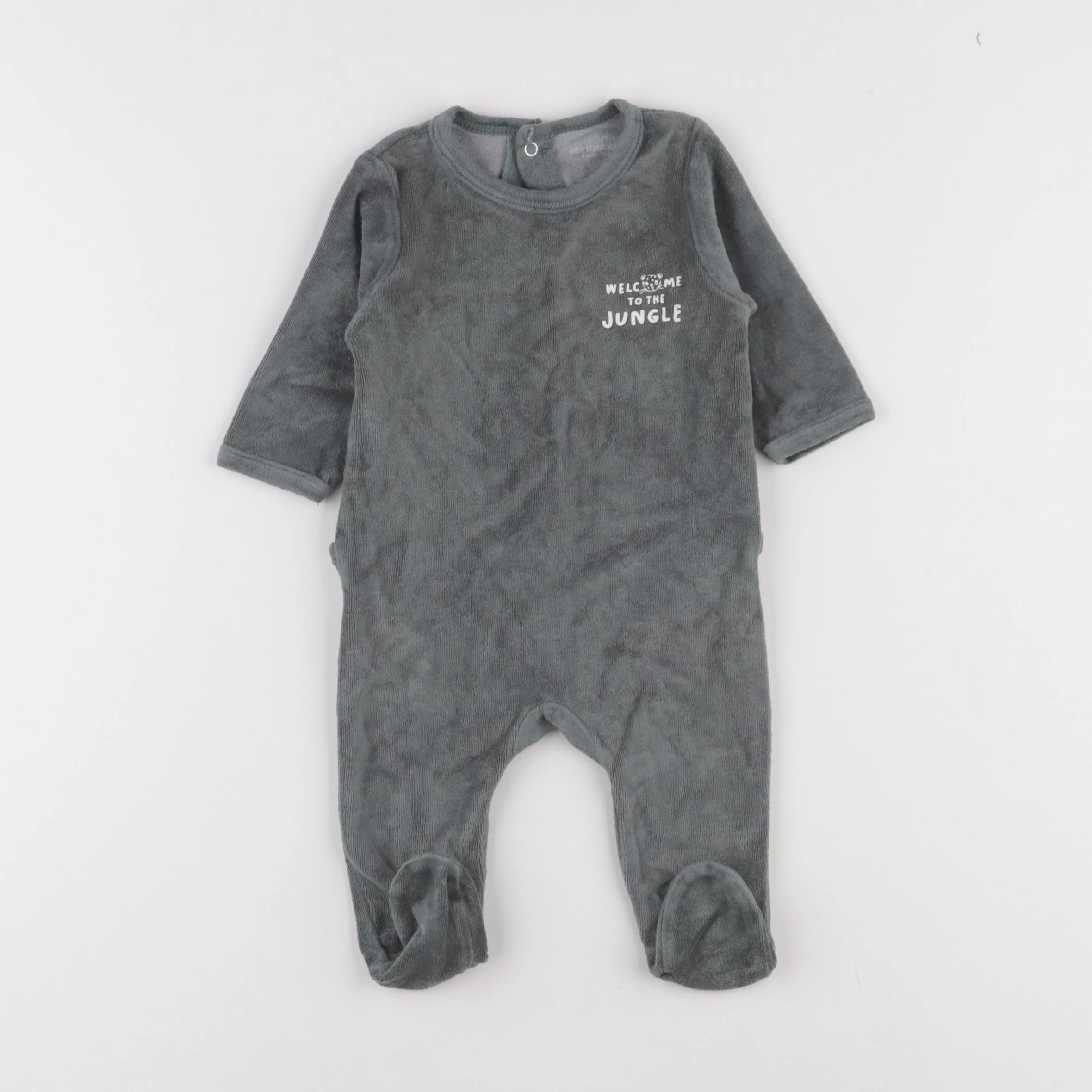 Vertbaudet - pyjama velours vert - 3 mois