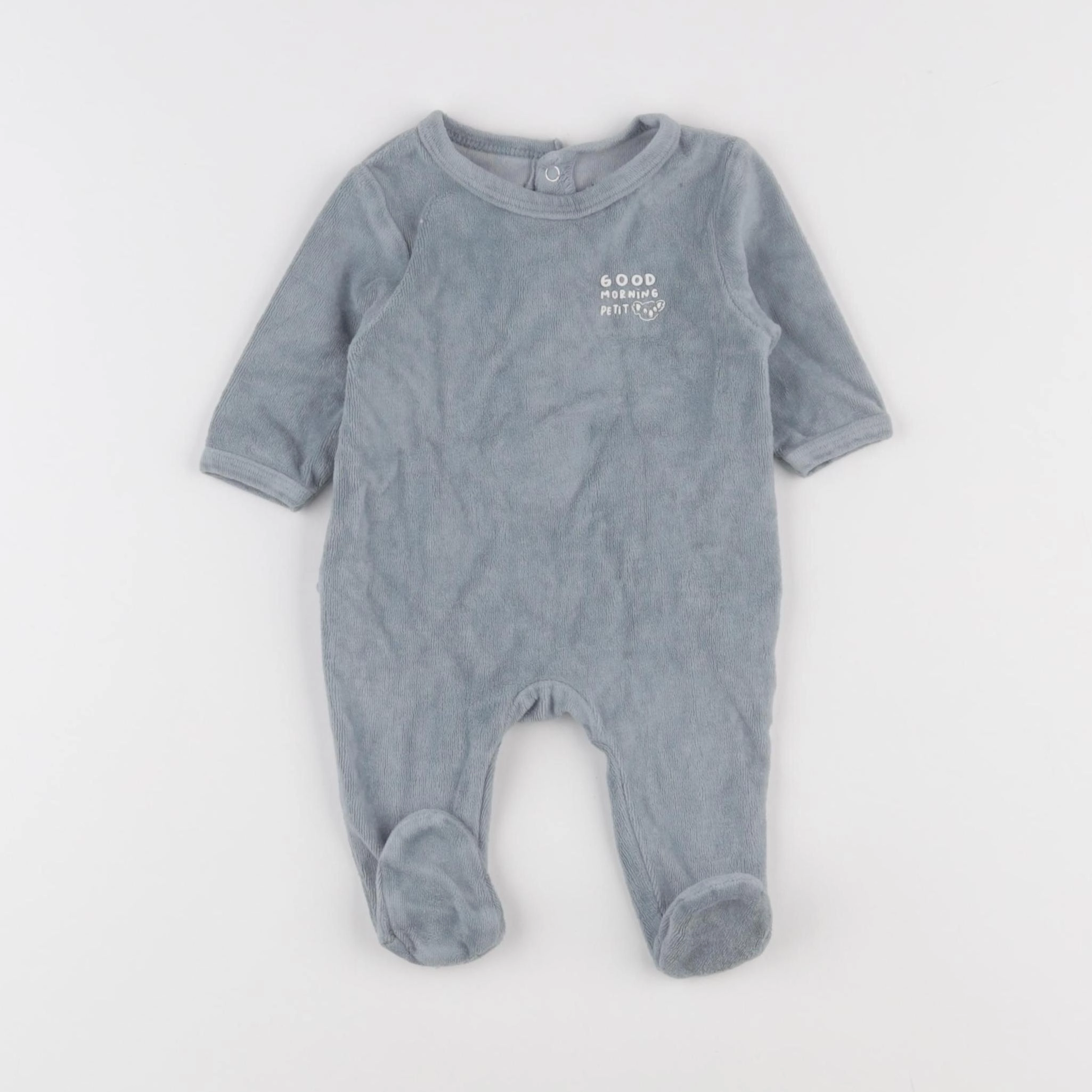 Vertbaudet - pyjama velours vert - 1 mois