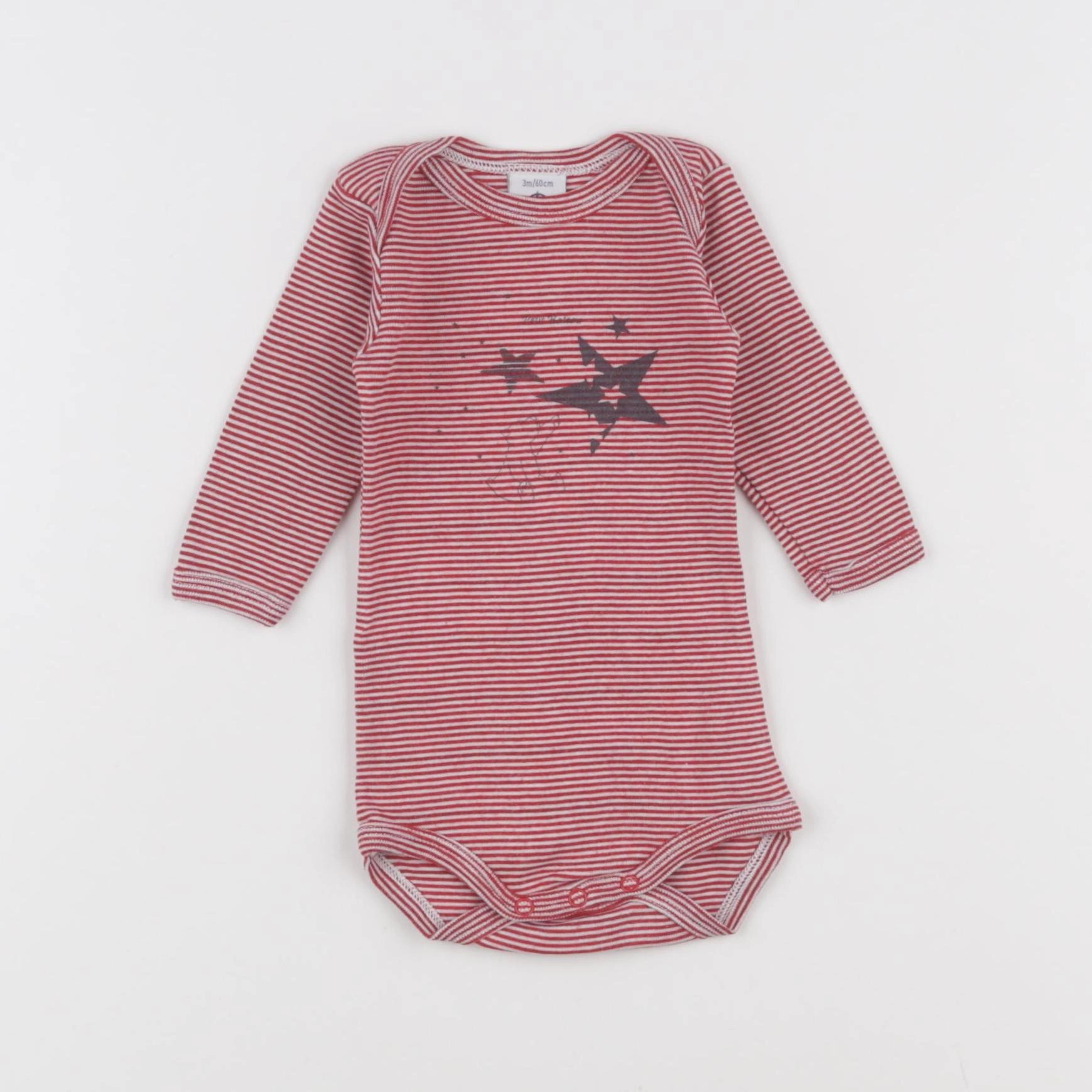 Petit Bateau - body rouge - 3 mois