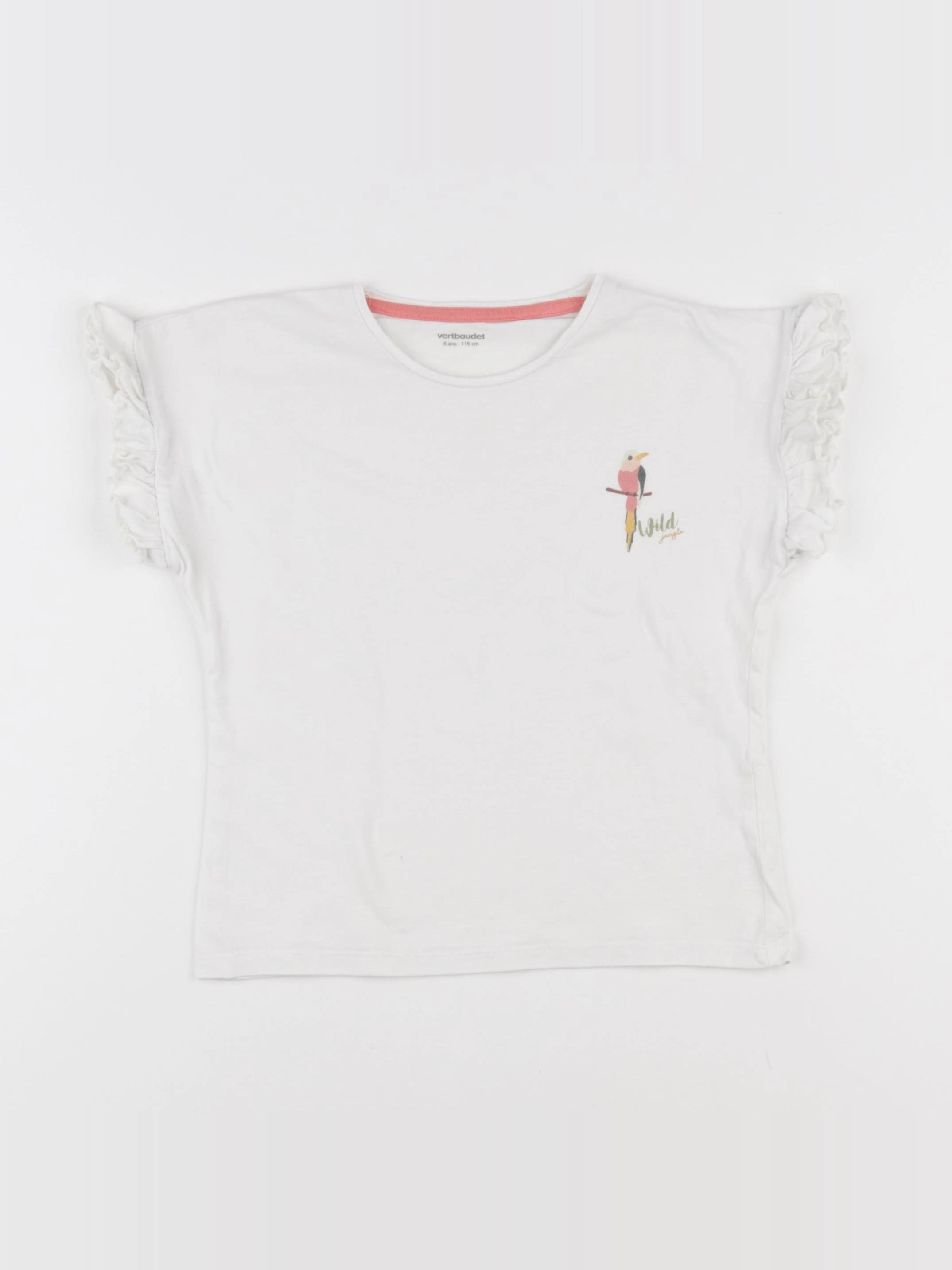 Vertbaudet - tee-shirt blanc - 6 ans