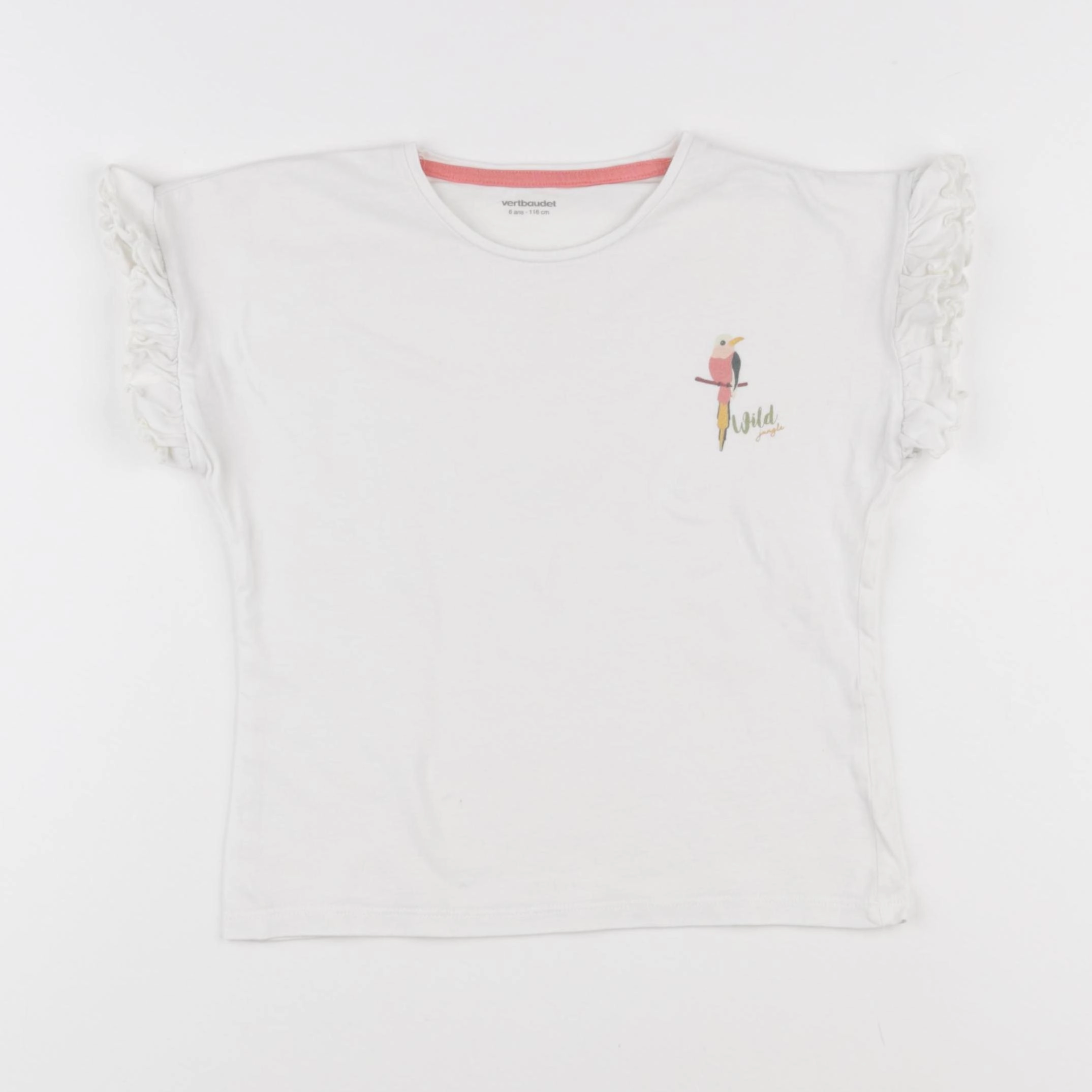 Vertbaudet - tee-shirt blanc - 6 ans