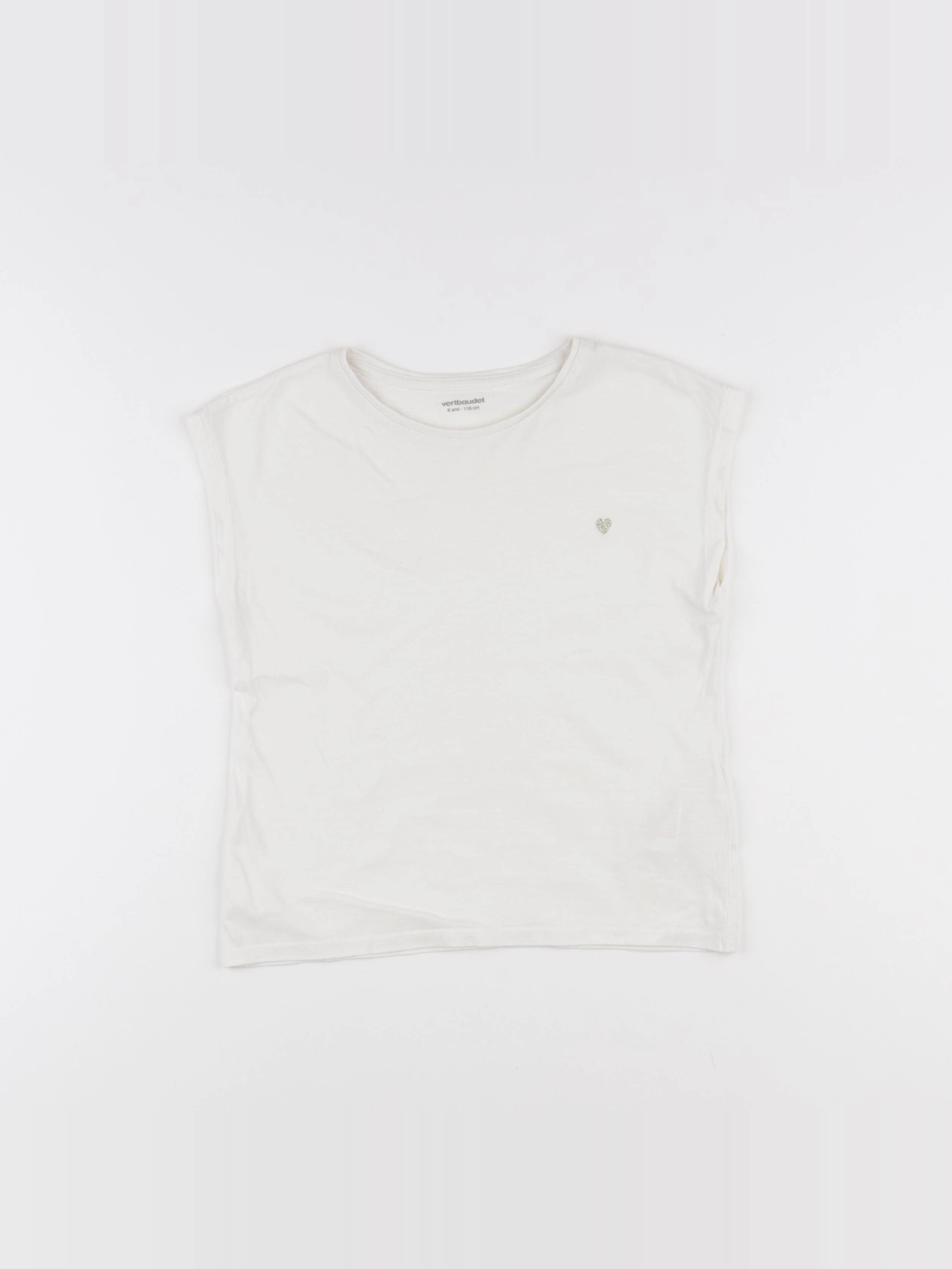 Vertbaudet - tee-shirt beige - 6 ans