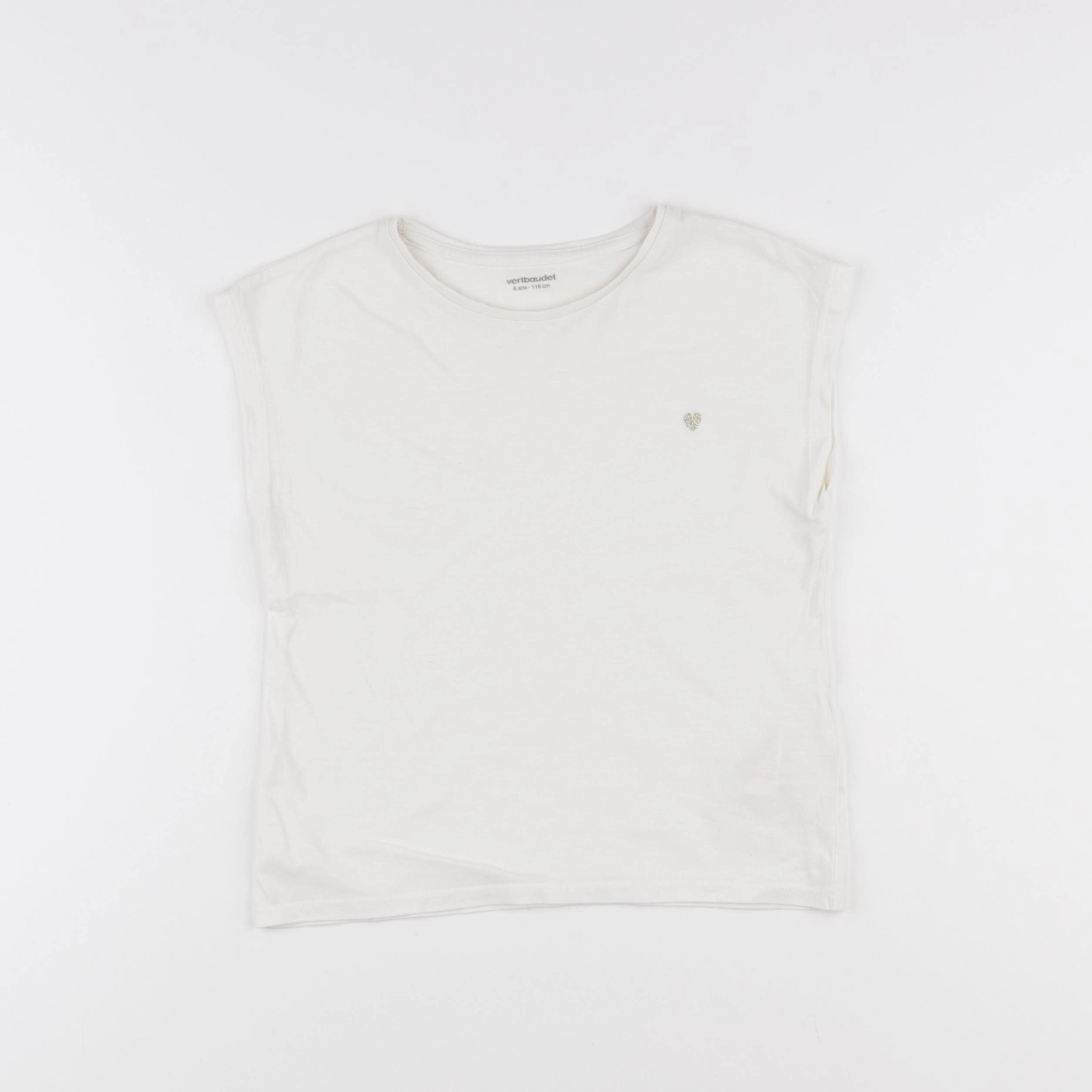 Vertbaudet - tee-shirt beige - 6 ans