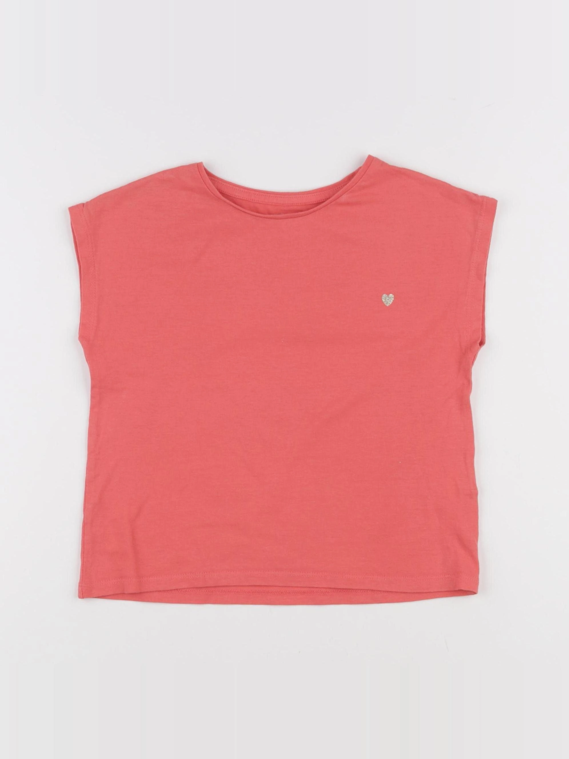 Vertbaudet - tee-shirt beige, orange - 6 ans