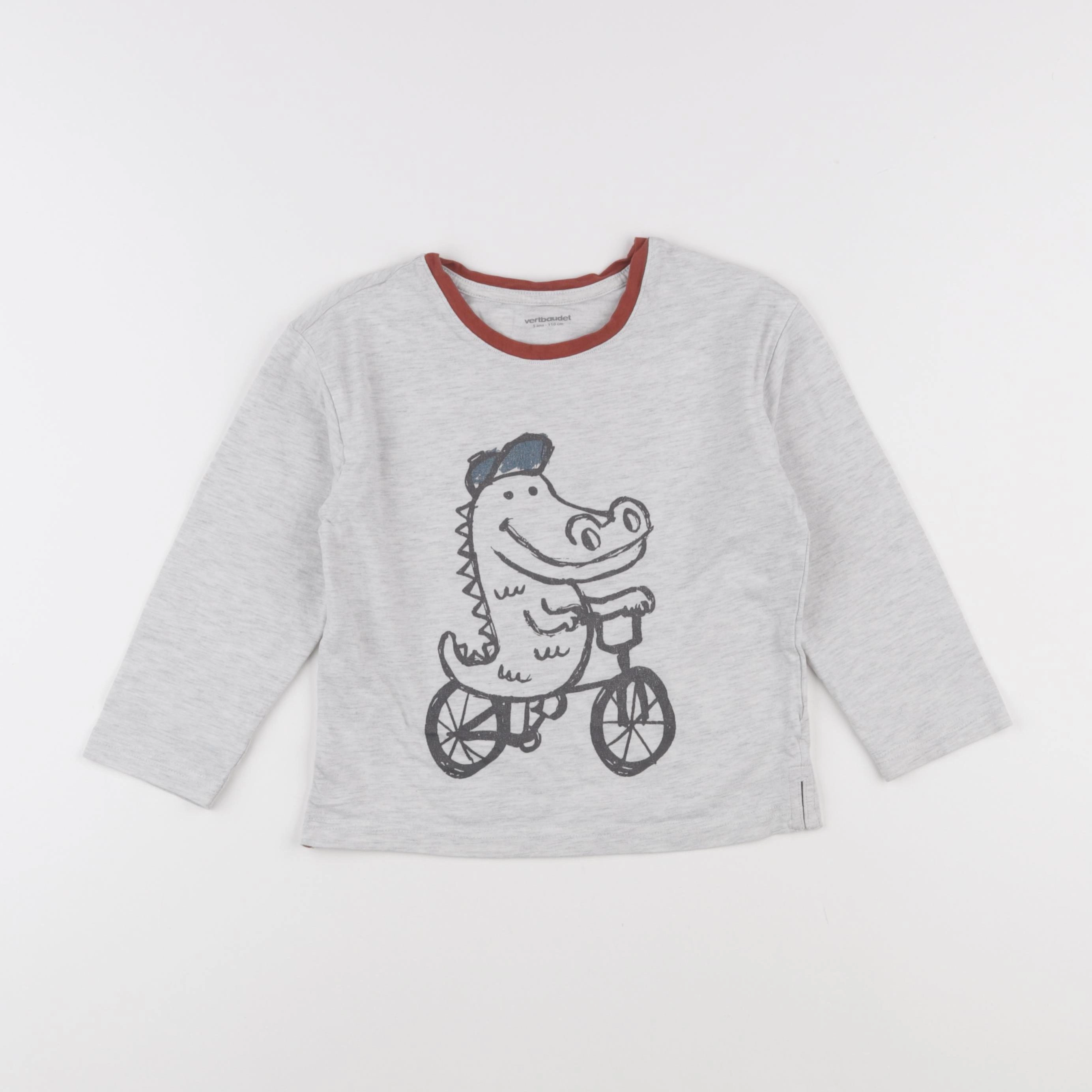 Vertbaudet - tee-shirt gris - 5 ans