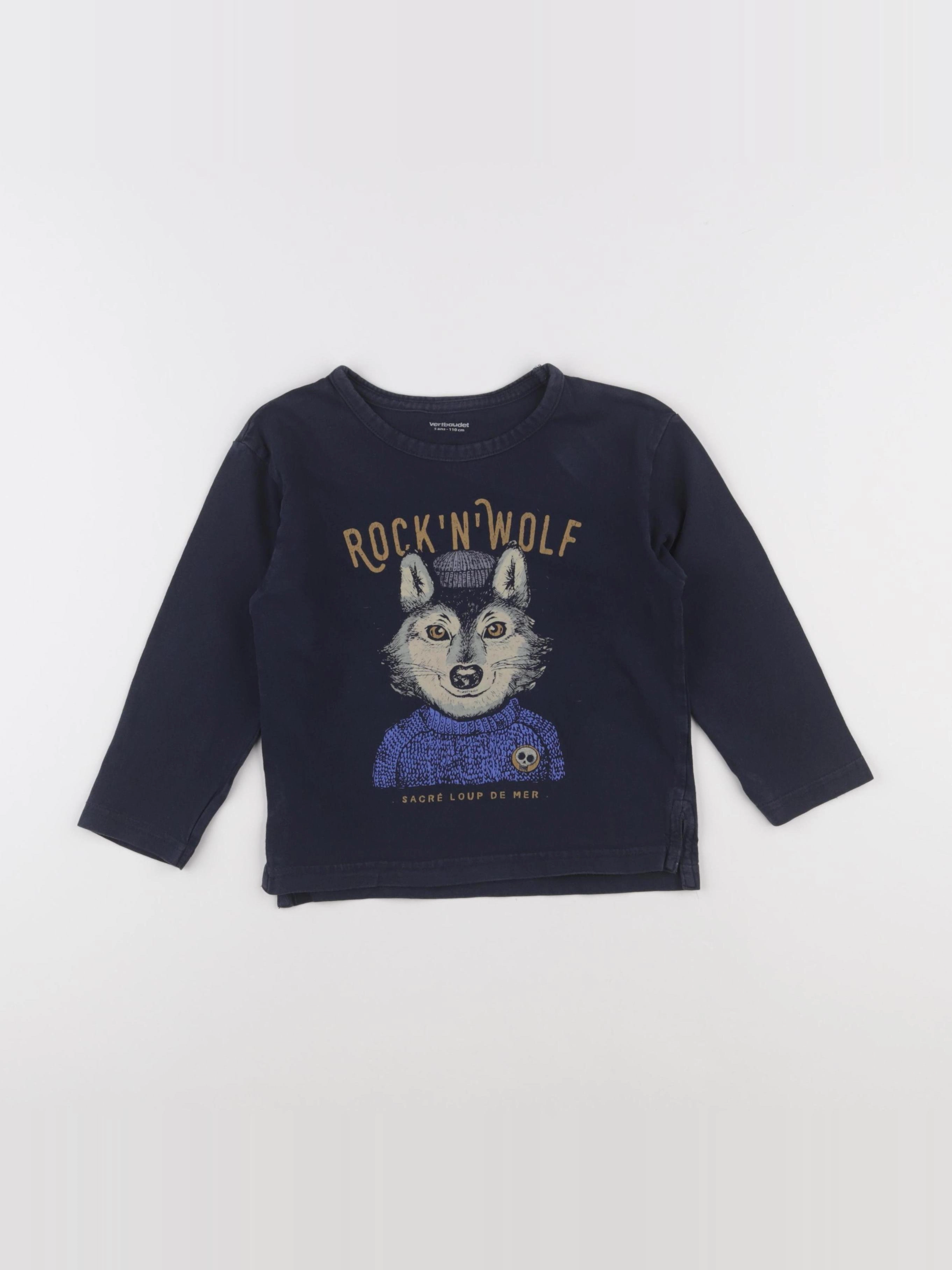 Vertbaudet - tee-shirt bleu - 5 ans