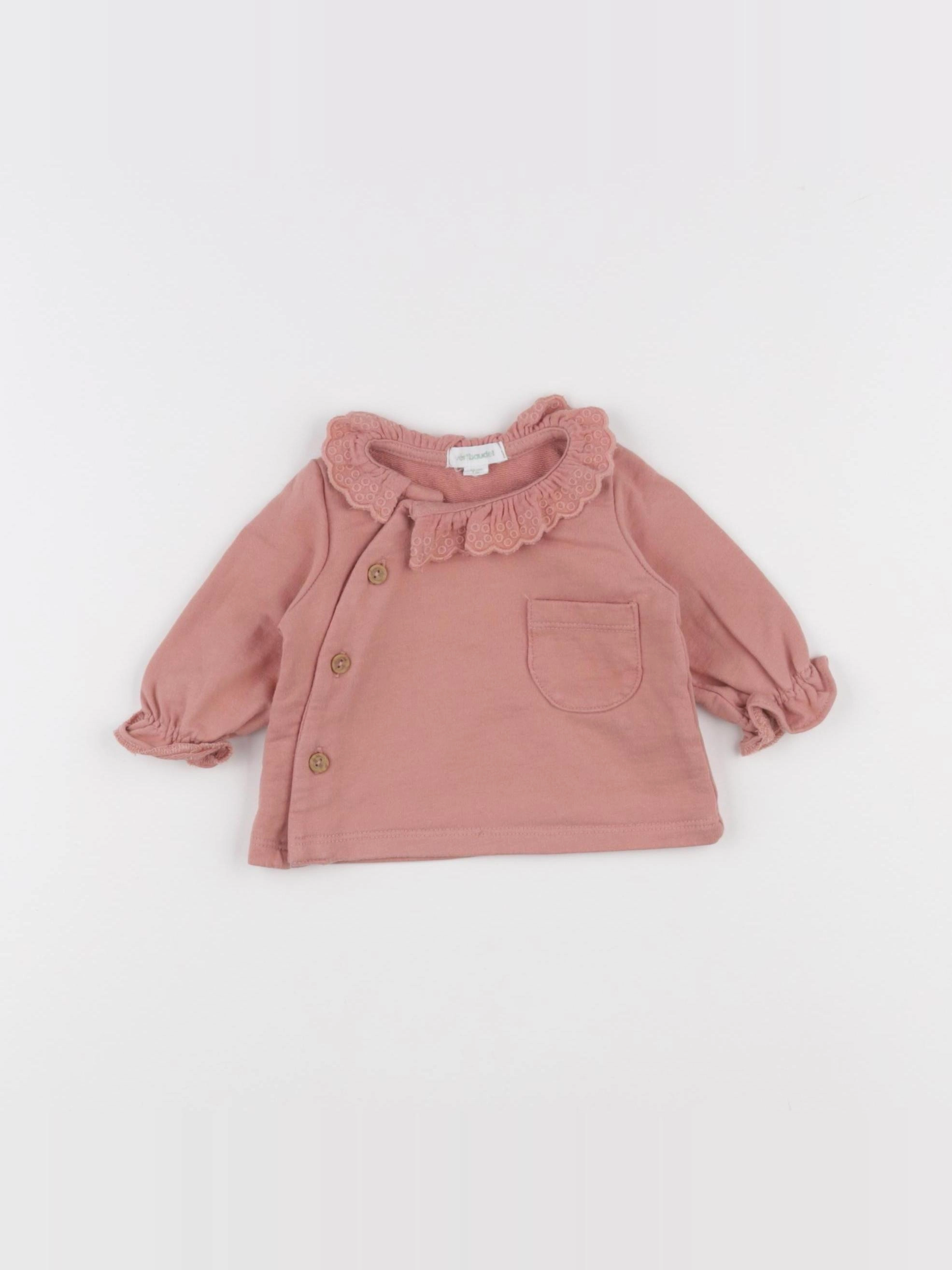 Vertbaudet - sweat rose - 1 mois