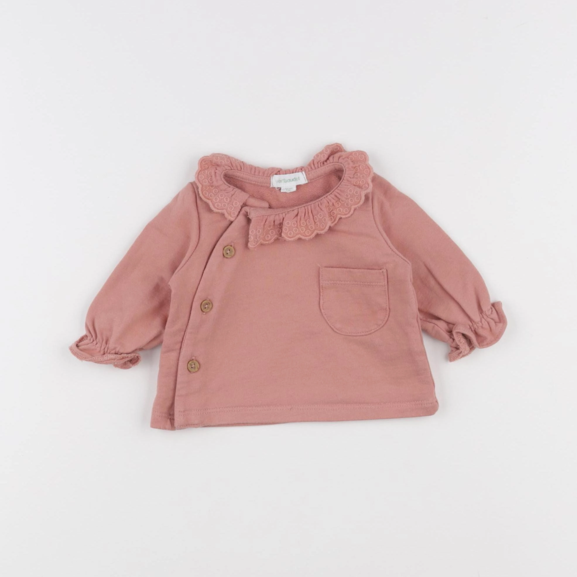 Vertbaudet - sweat rose - 1 mois