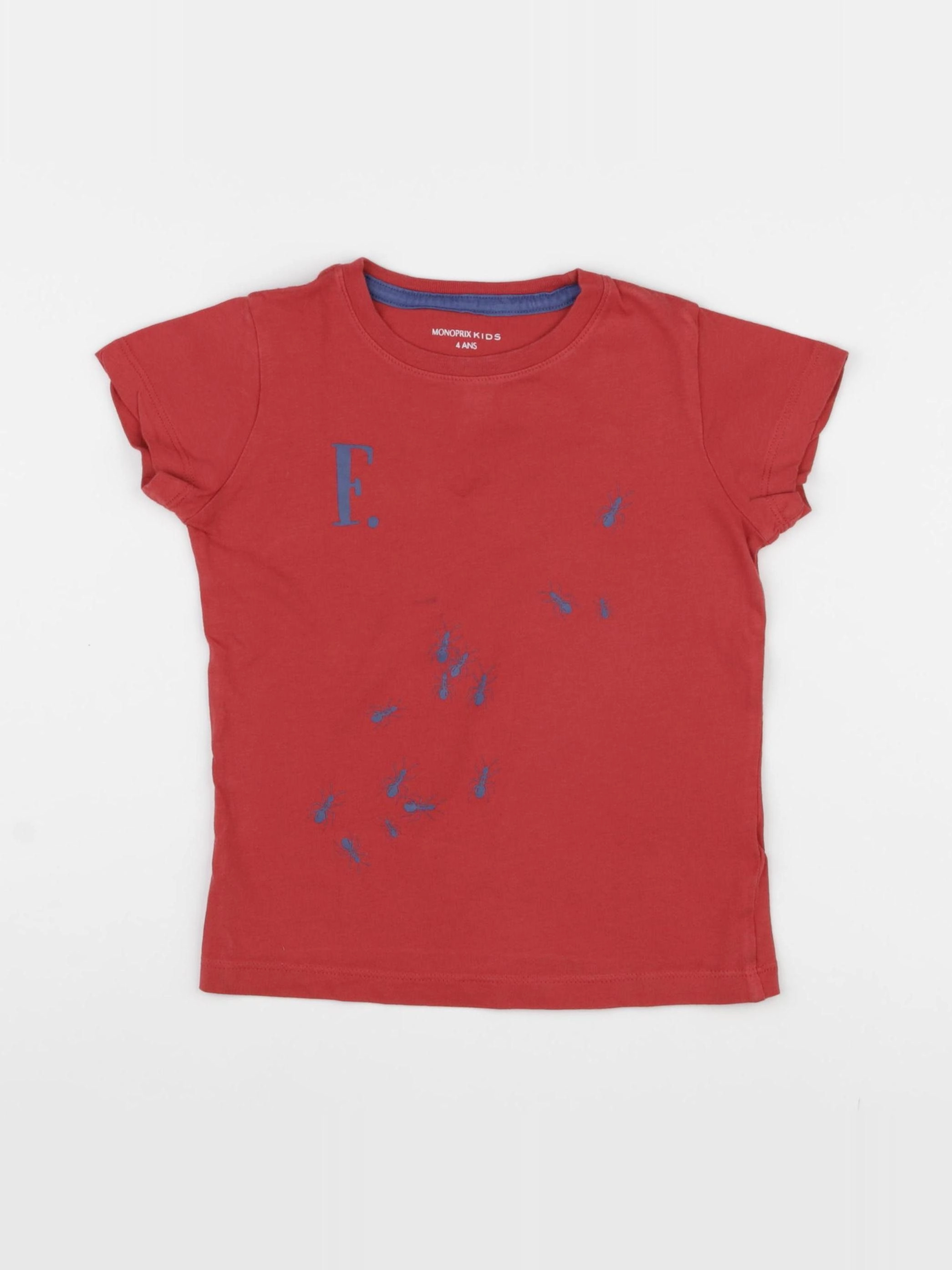 Monoprix - tee-shirt rouge - 4 ans