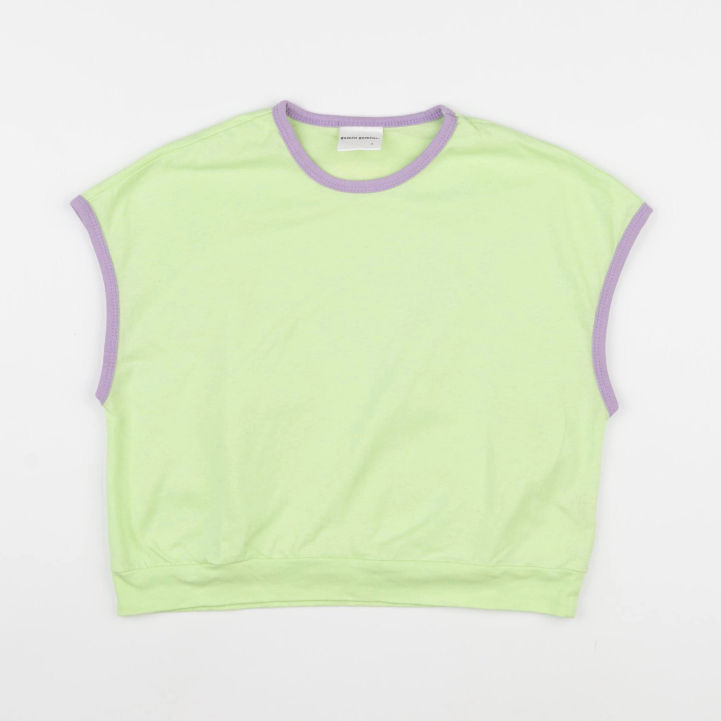 Gamin gamine - tee-shirt vert, violet - 4 ans