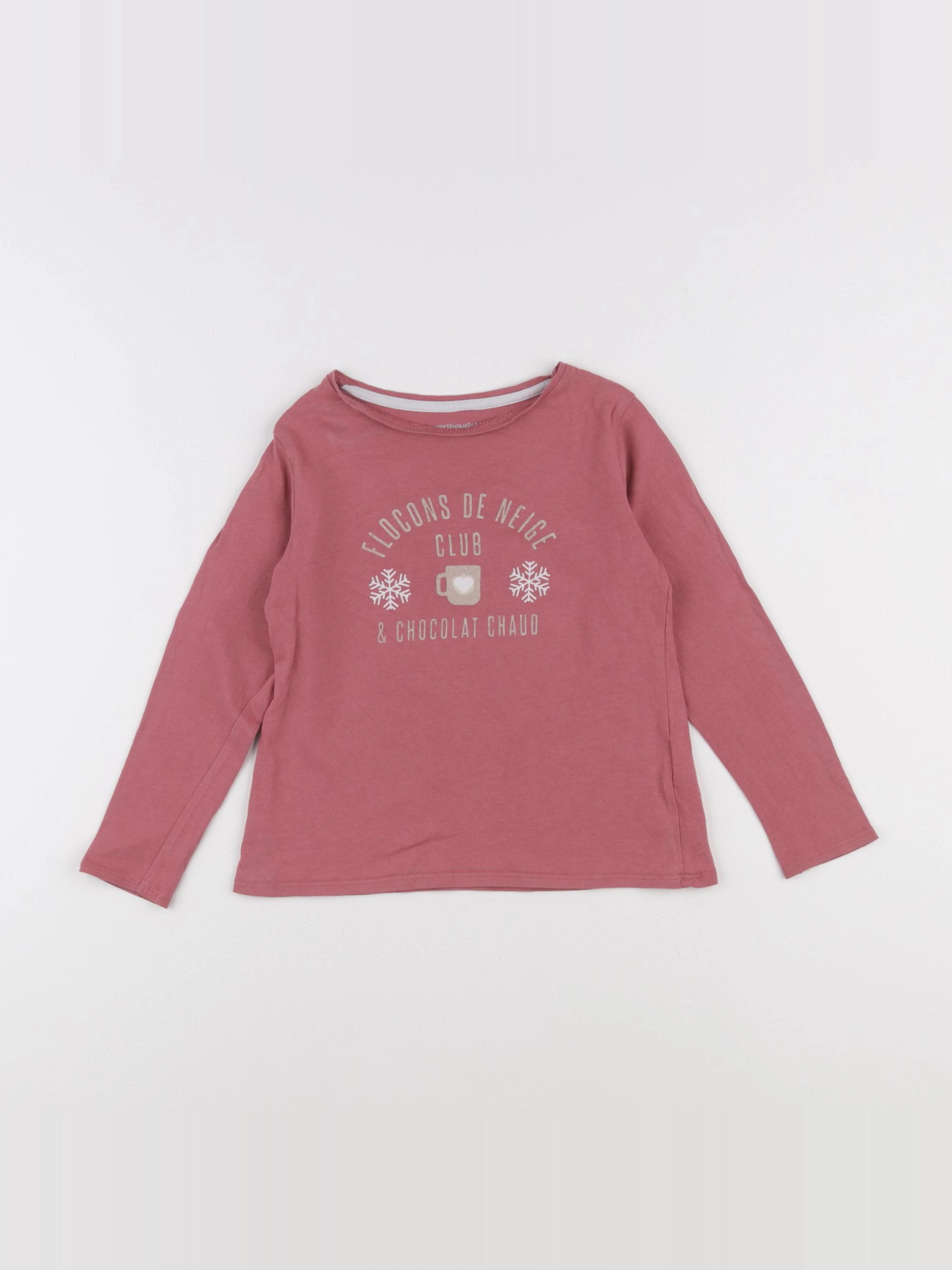 Vertbaudet - tee-shirt rose - 6 ans
