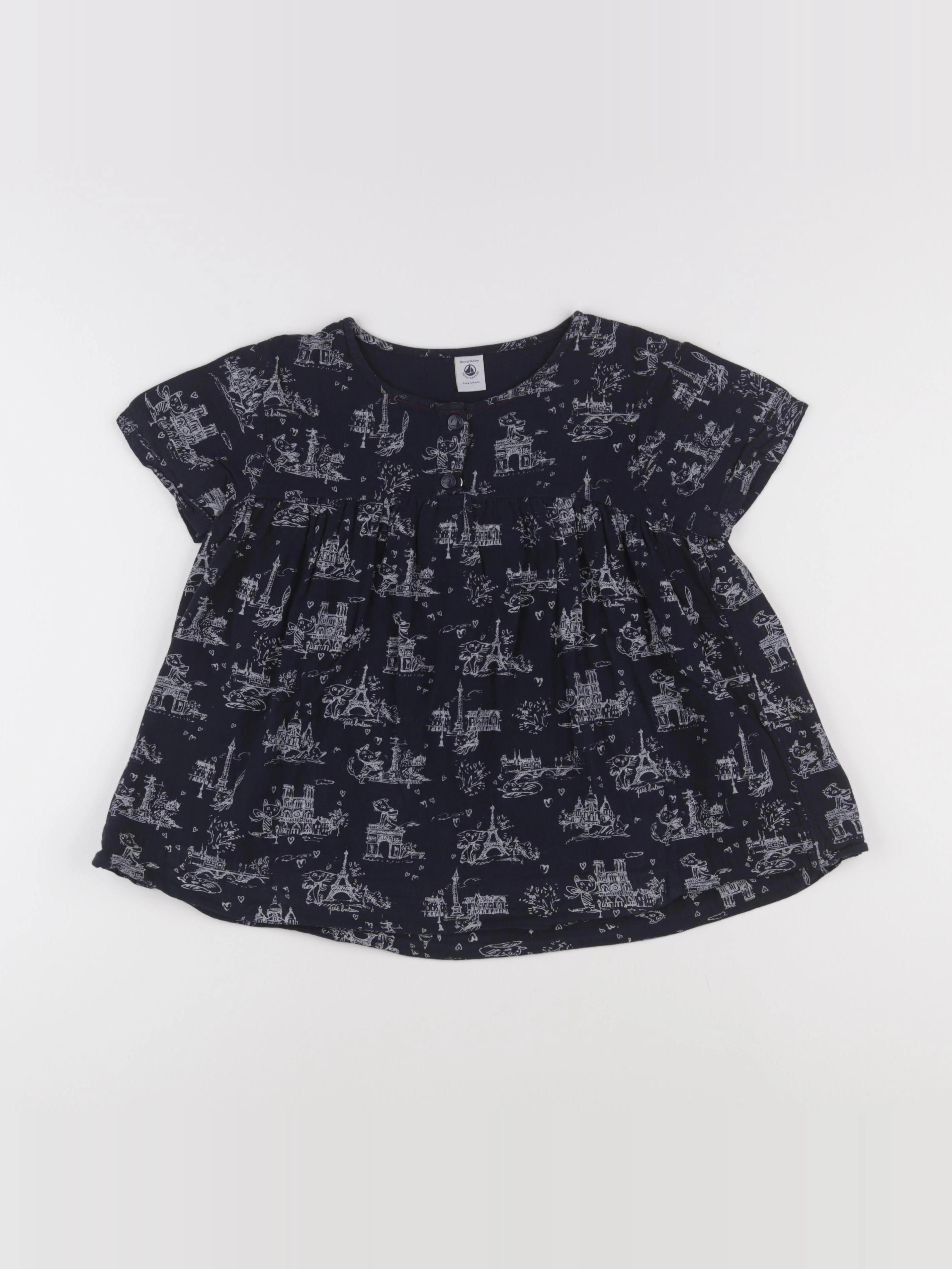 Petit Bateau - blouse bleu - 10 ans