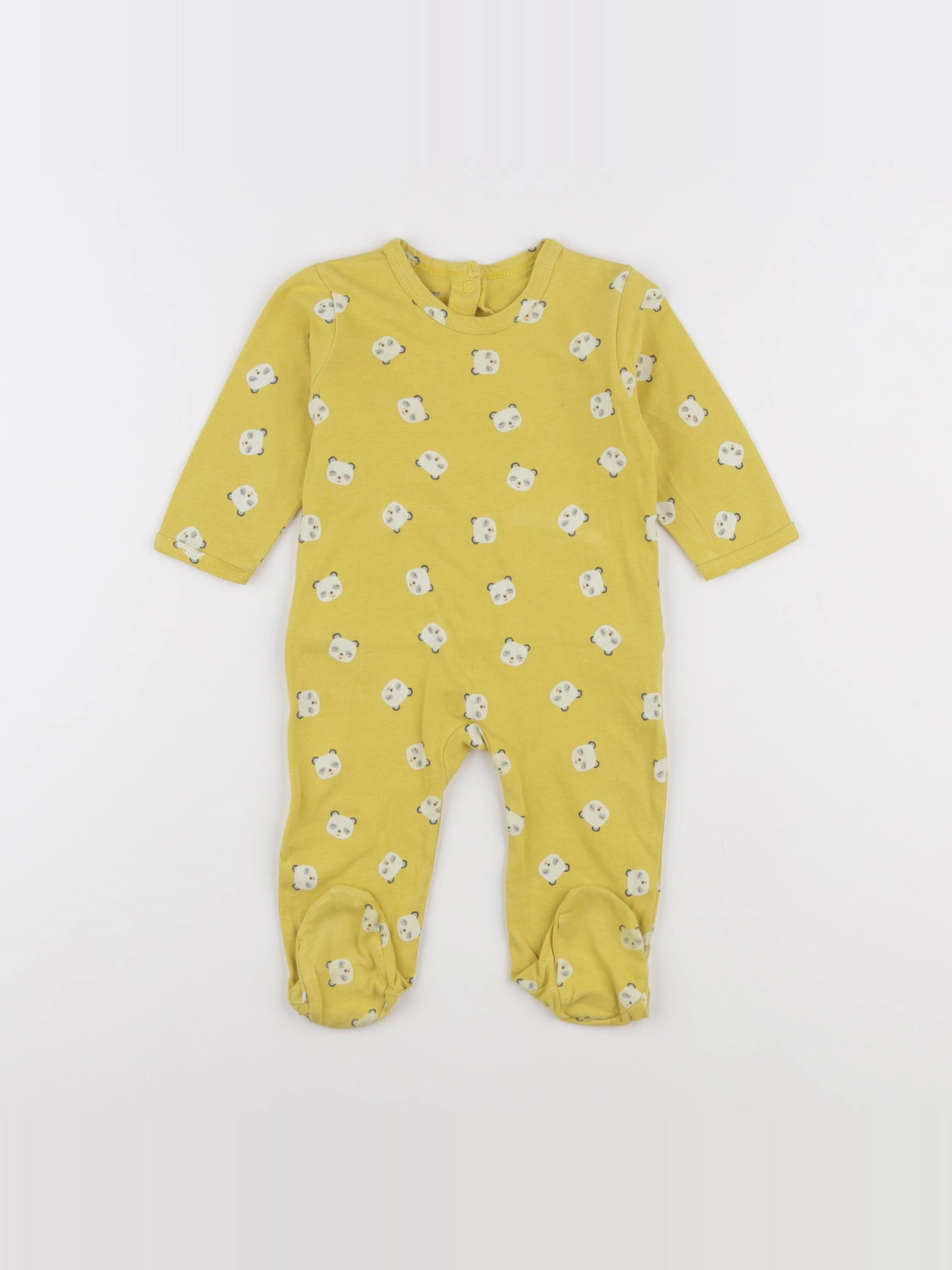 Vertbaudet - pyjama coton jaune - 6 mois