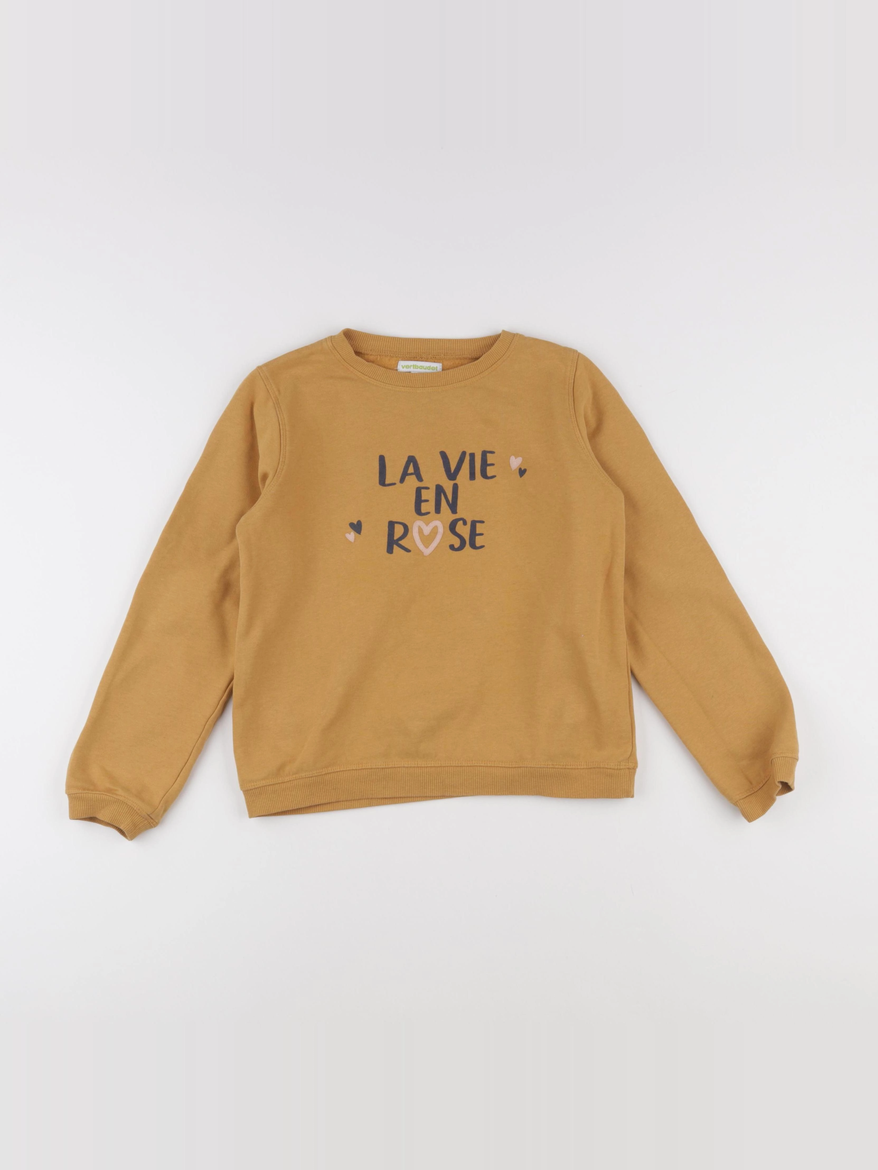 Vertbaudet - sweat jaune - 10 ans