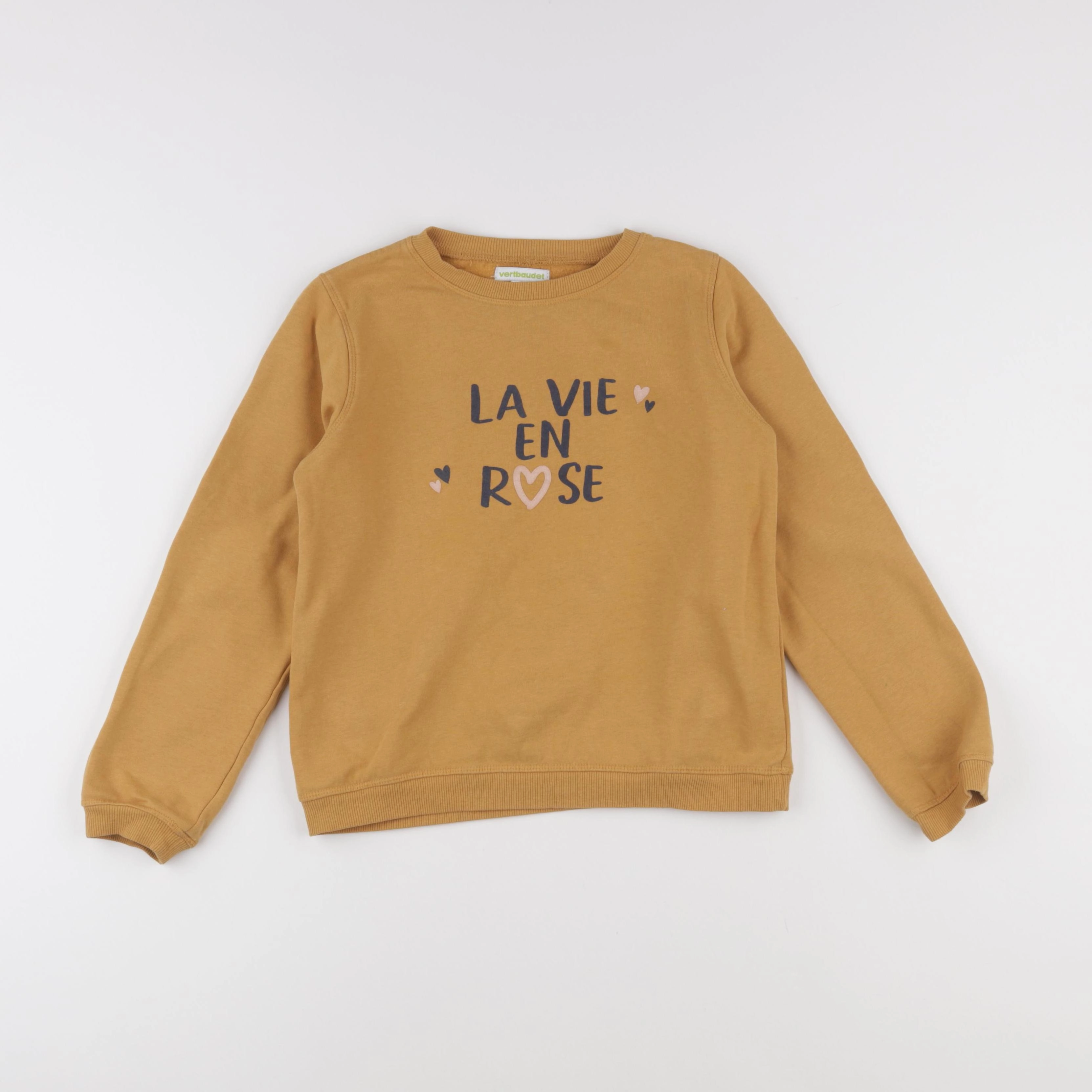 Vertbaudet - sweat jaune - 10 ans