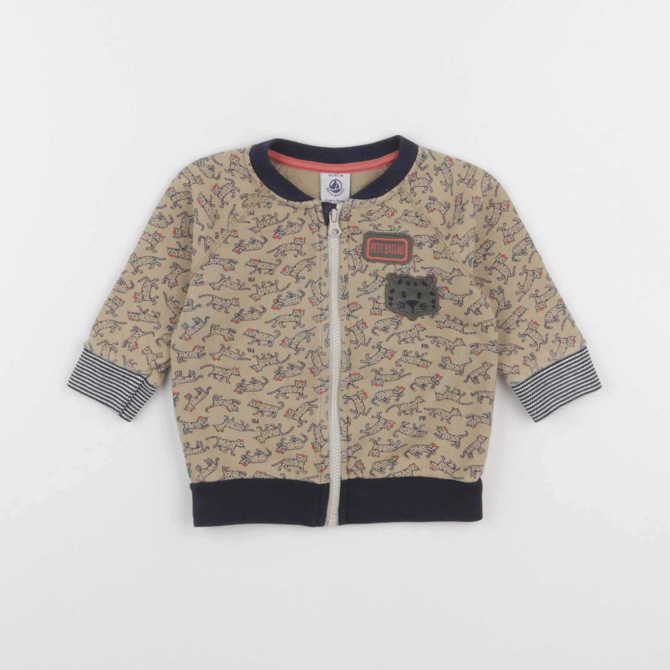 Petit Bateau - sweat marron - 6 mois