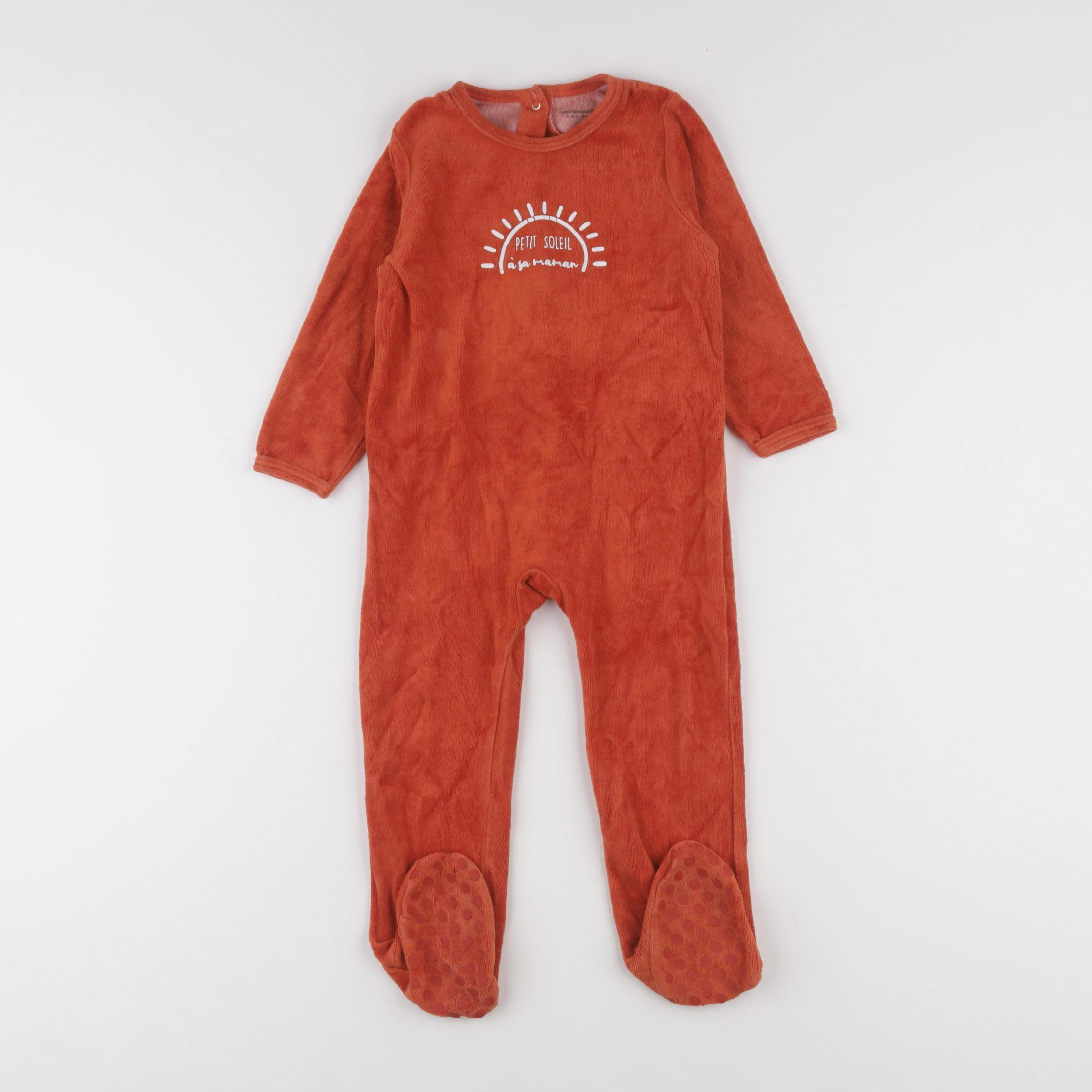Vertbaudet - pyjama velours orange - 3 ans