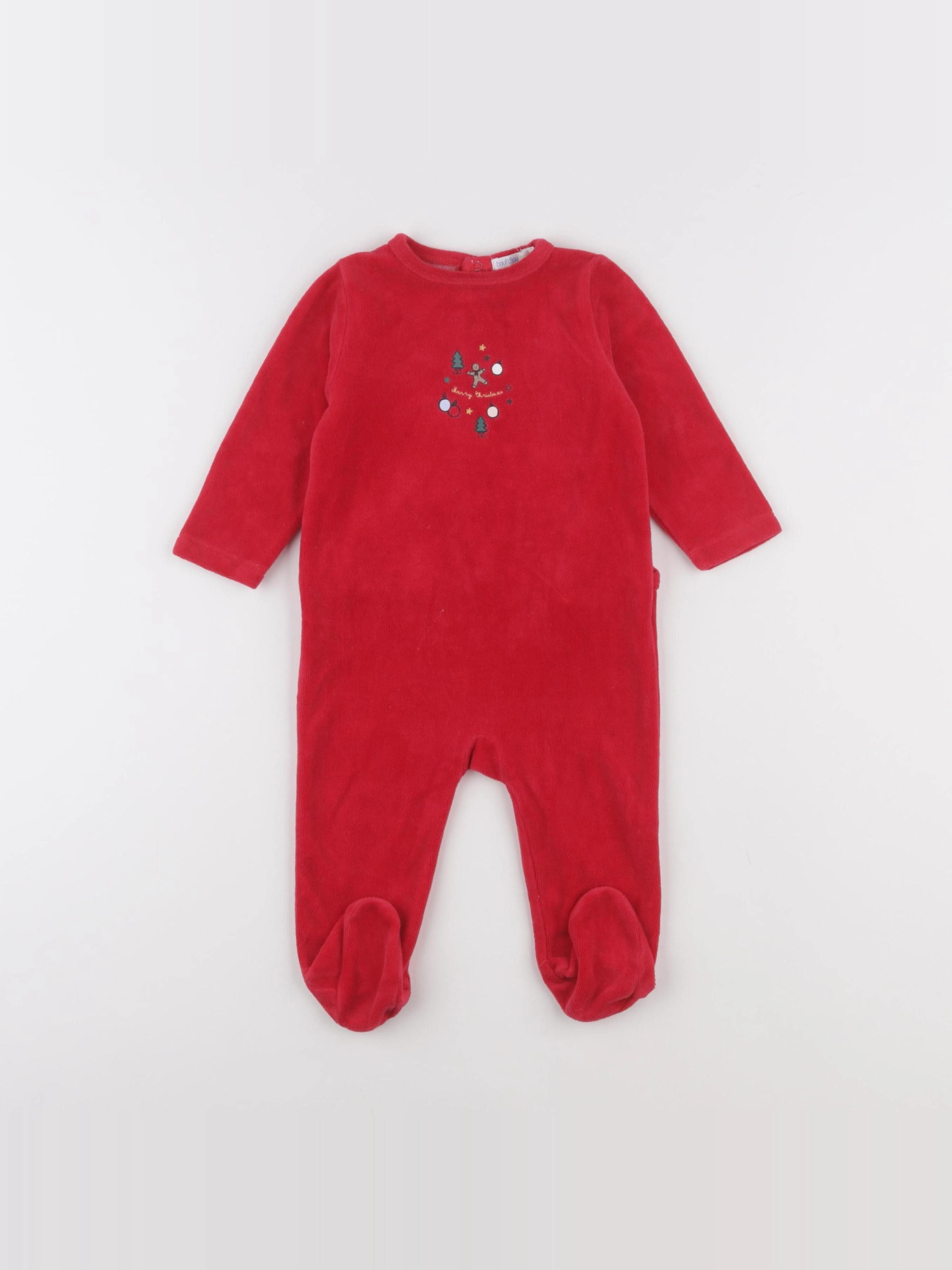 Boutchou - pyjama velours rouge - 9 mois